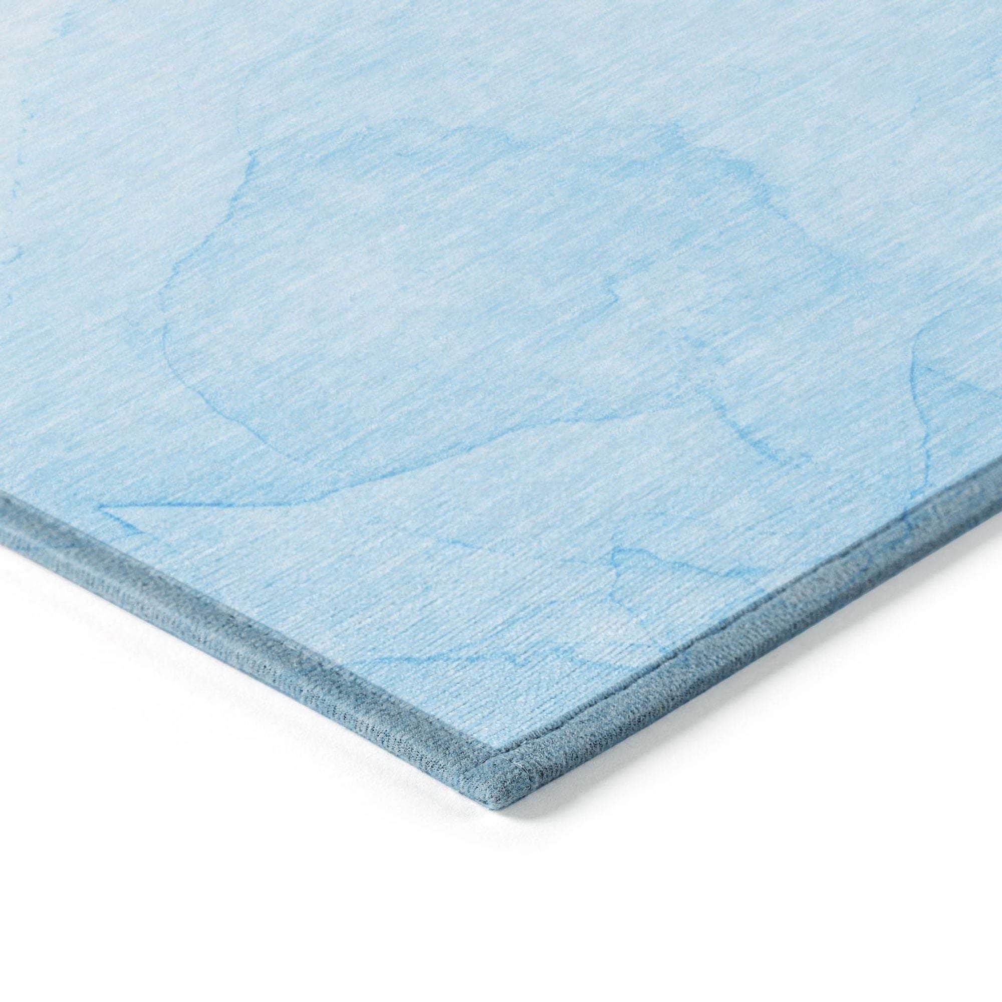 Machine Made ACN509 Blue Rugs