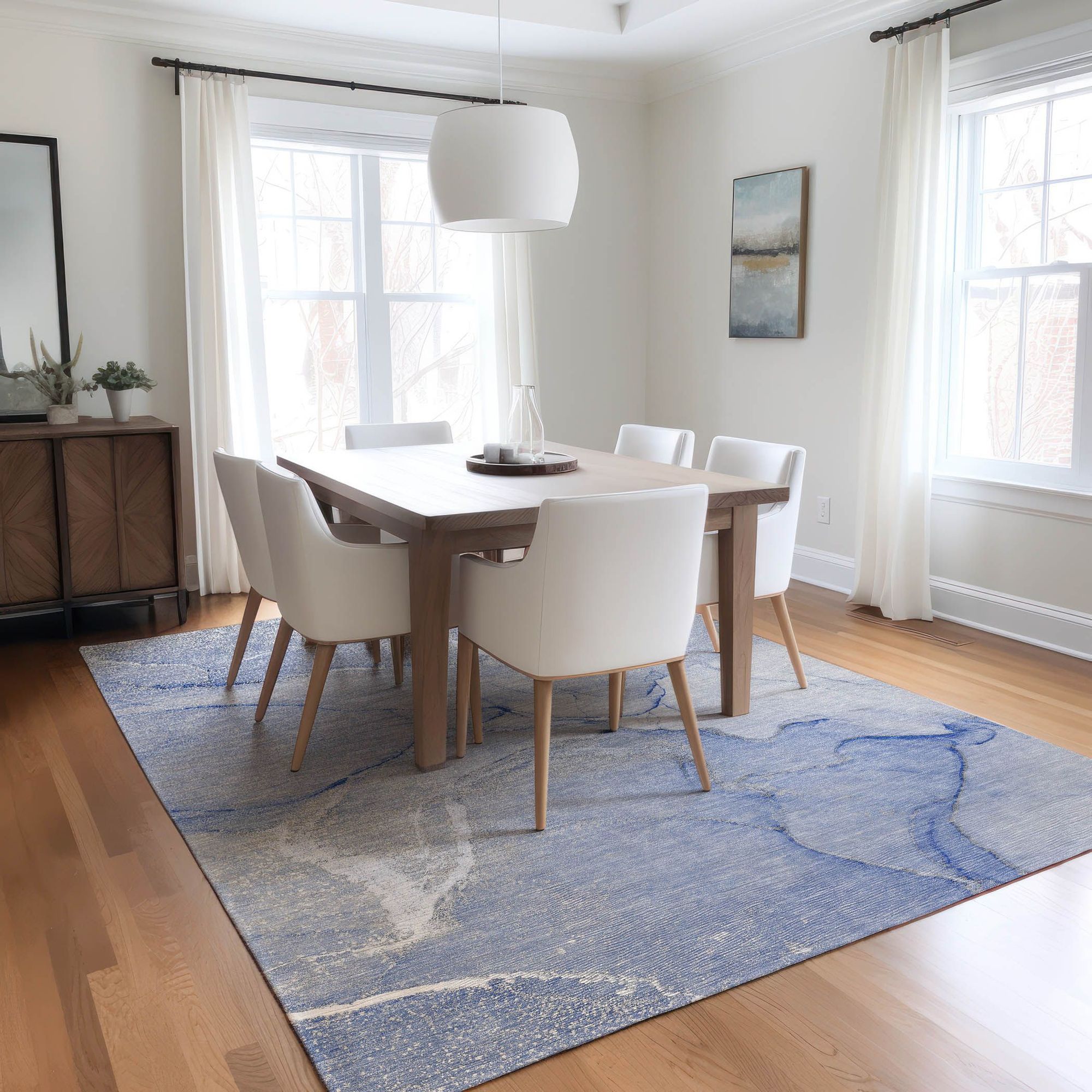 Machine Made ACN510 Blue Rugs