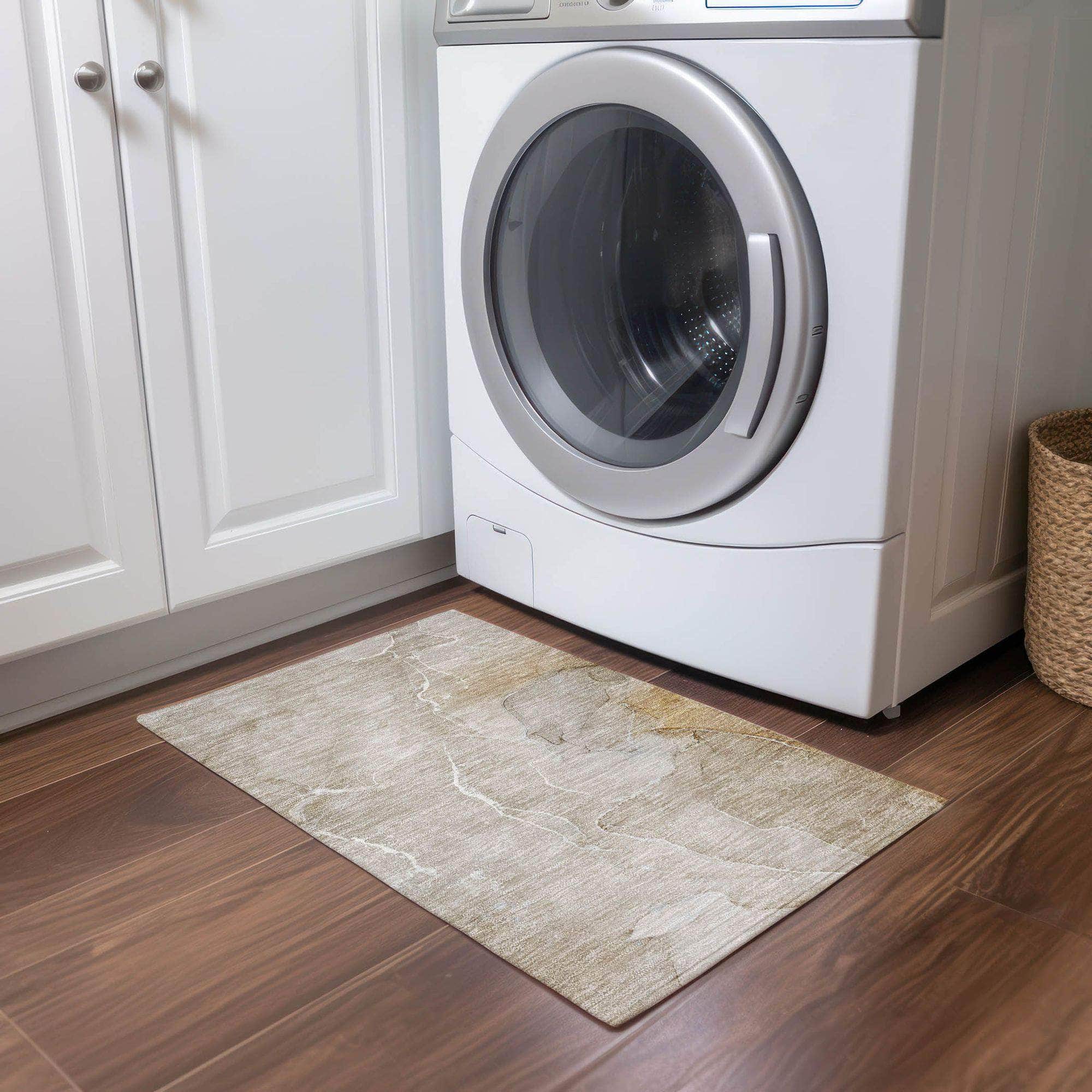Machine Made ACN511 Beige Brown Rugs