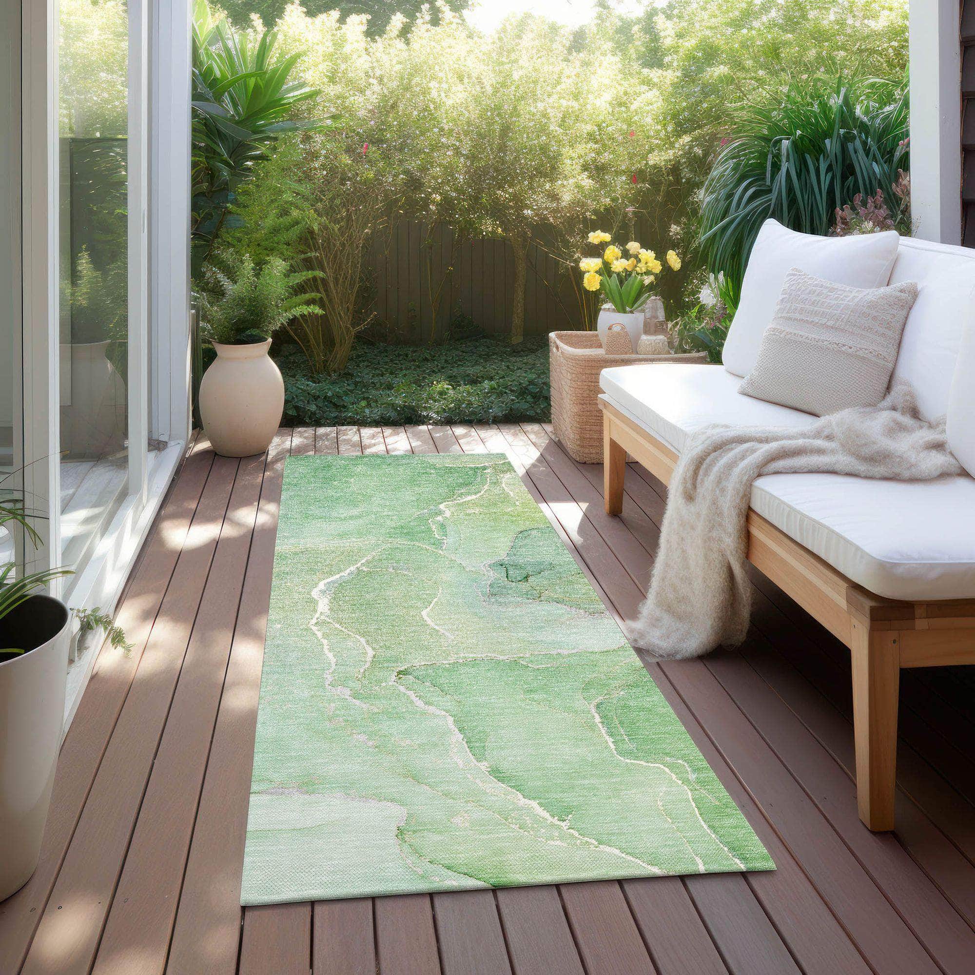 Machine Made ACN511 Green Rugs