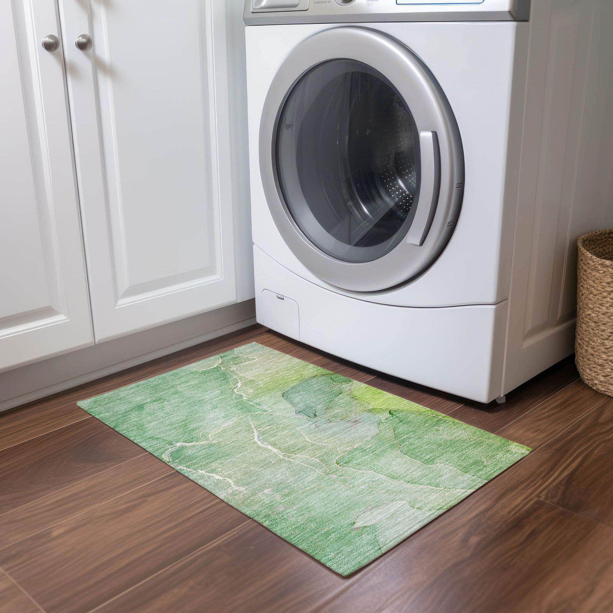Machine Made ACN511 Green Rugs