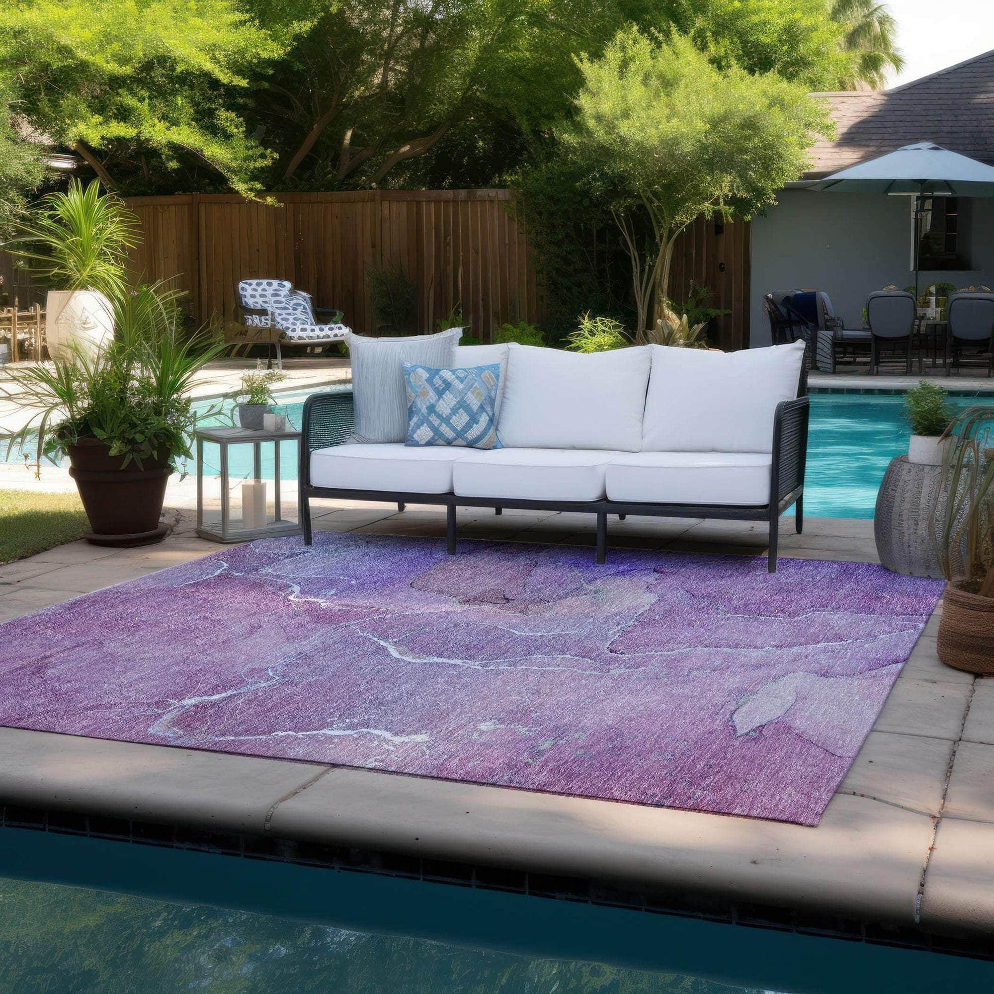 Machine Made ACN511 Purple Rugs