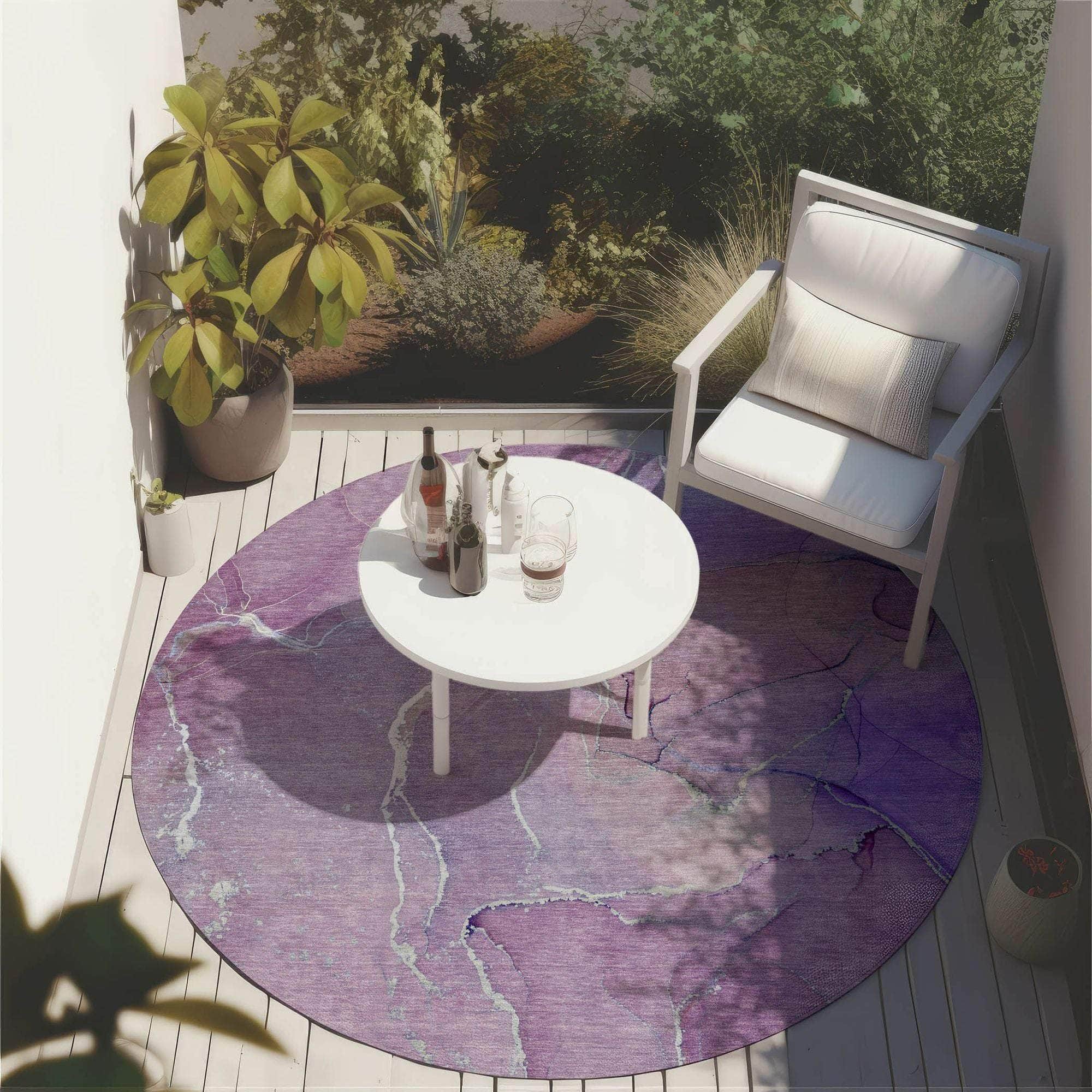 Machine Made ACN511 Purple Rugs