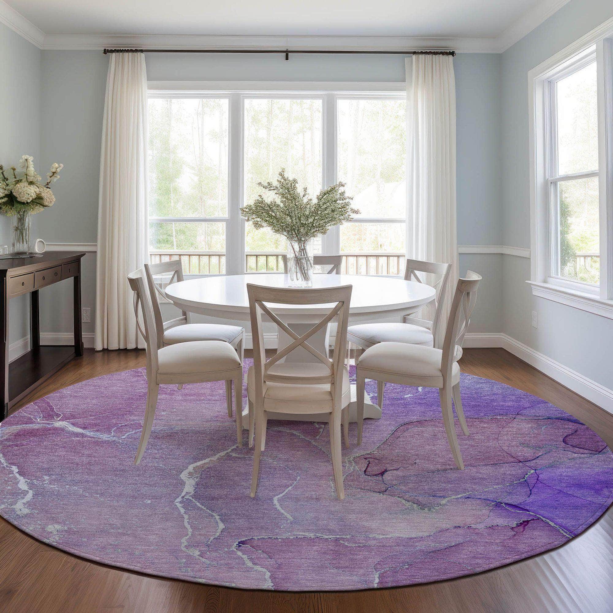Machine Made ACN511 Purple Rugs