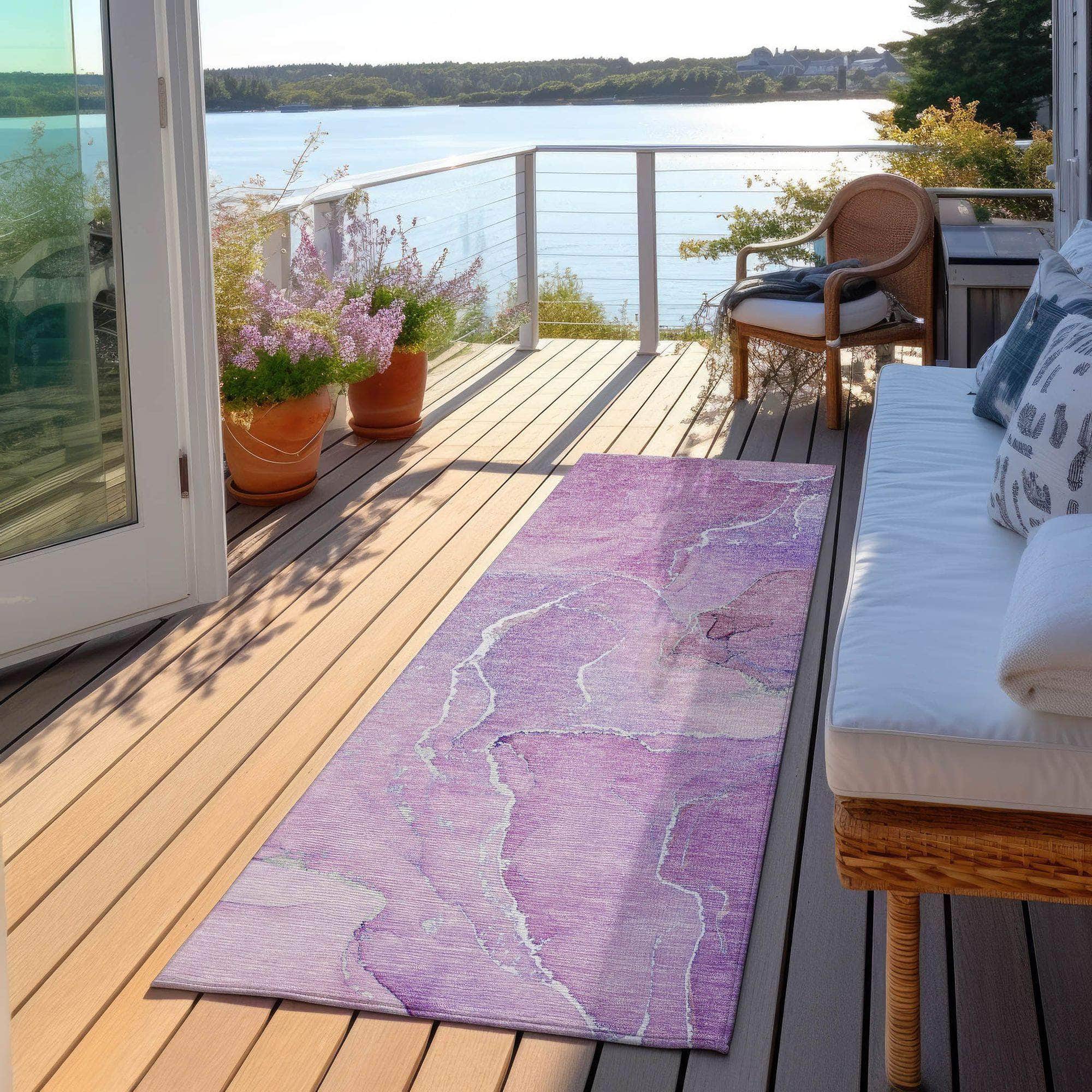 Machine Made ACN511 Purple Rugs