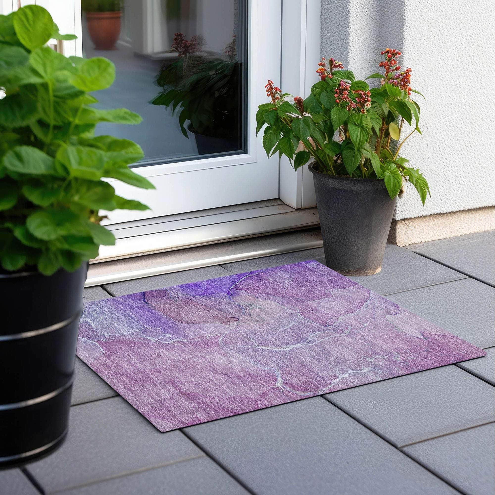 Machine Made ACN511 Purple Rugs