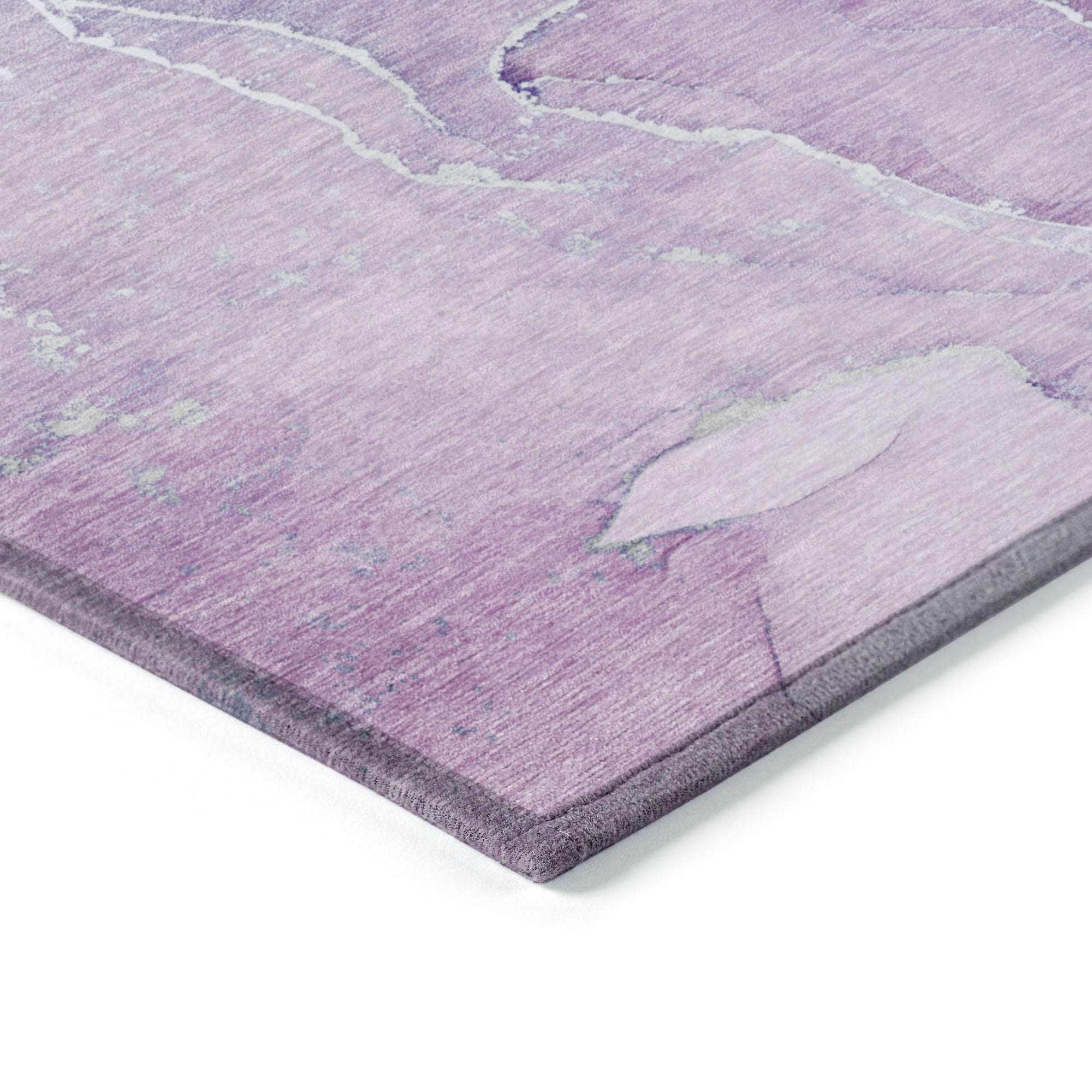 Machine Made ACN511 Purple Rugs