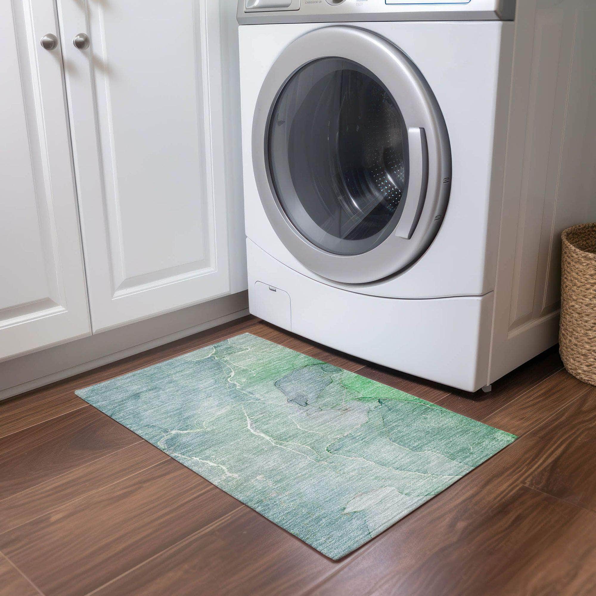 Machine Made ACN511 Teal Rugs