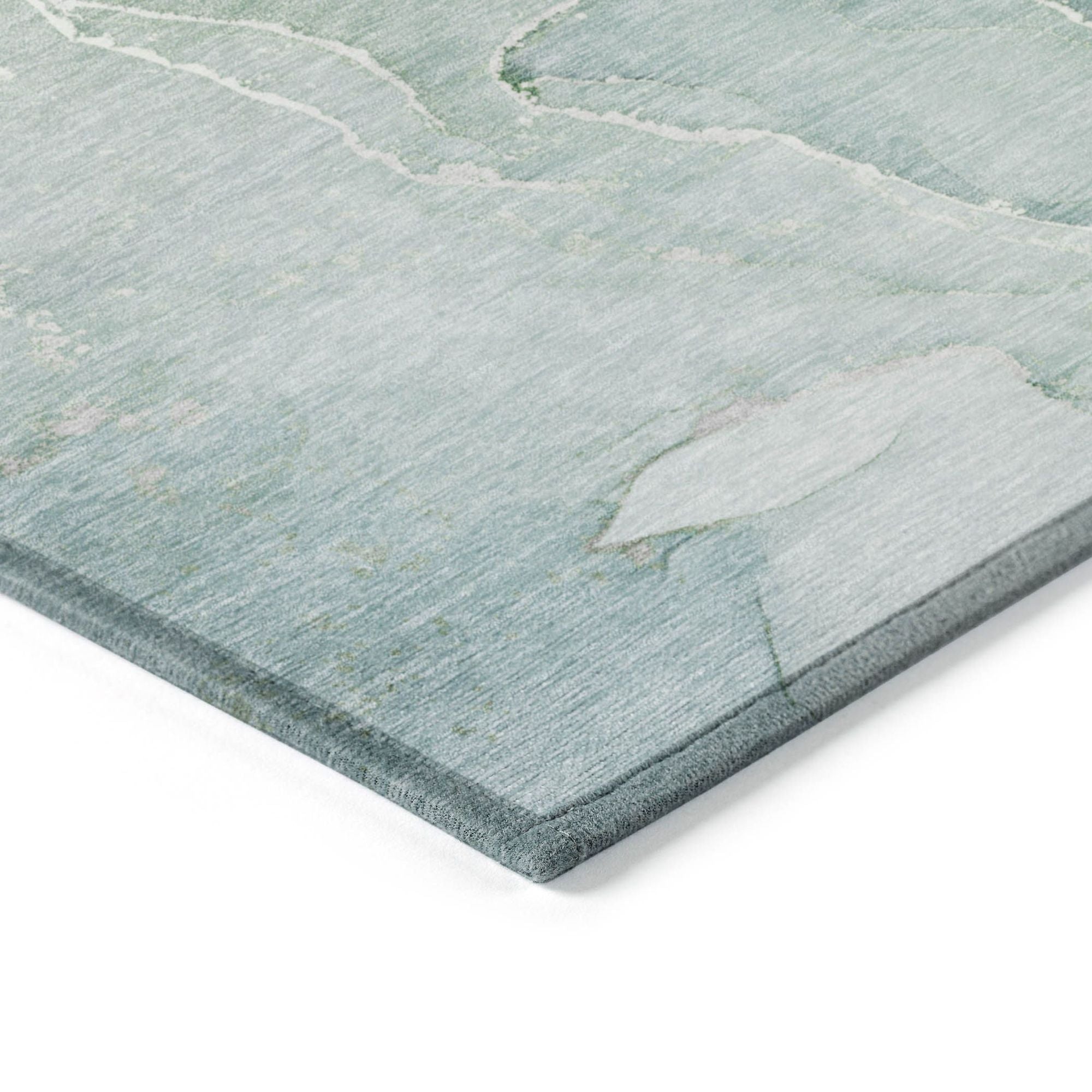 Machine Made ACN511 Teal Rugs