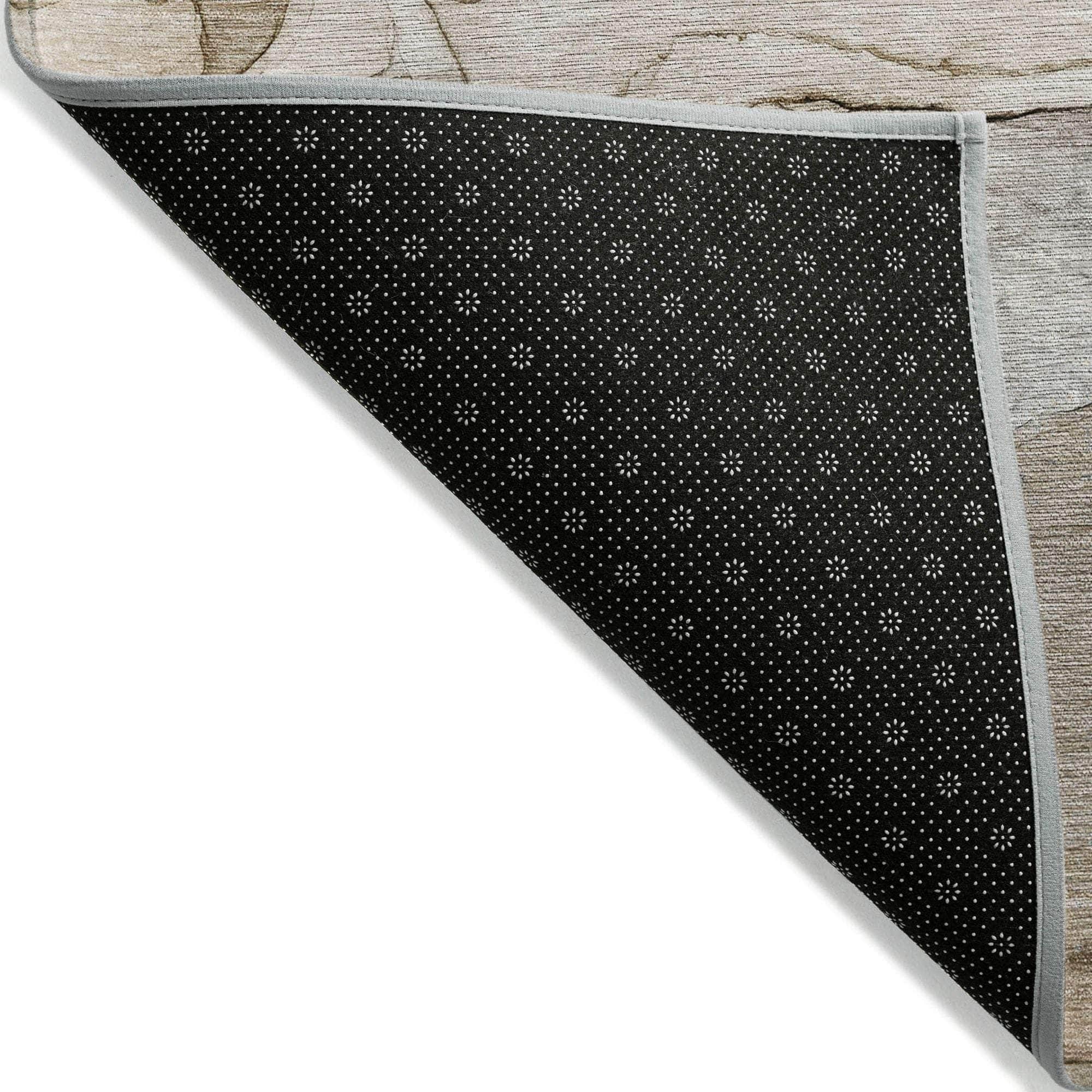 Machine Made ACN512 Beige Brown Rugs
