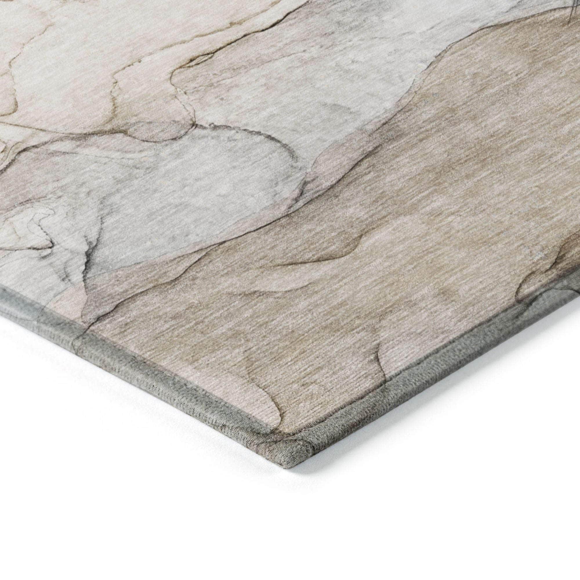 Machine Made ACN512 Beige Brown Rugs