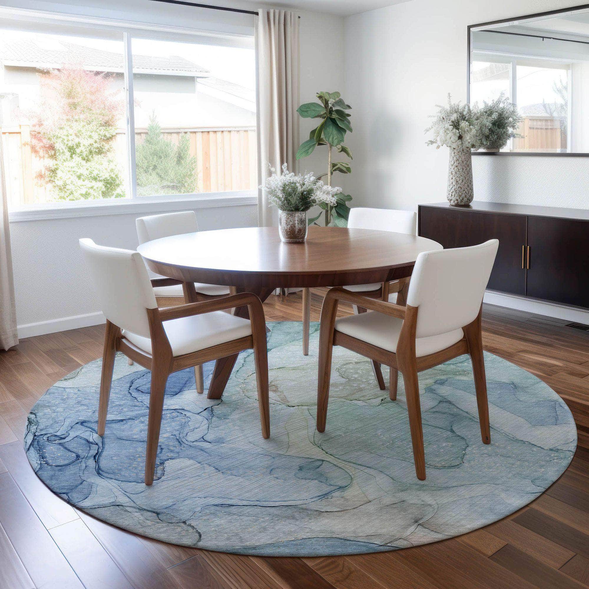 Machine Made ACN512 Blue Rugs