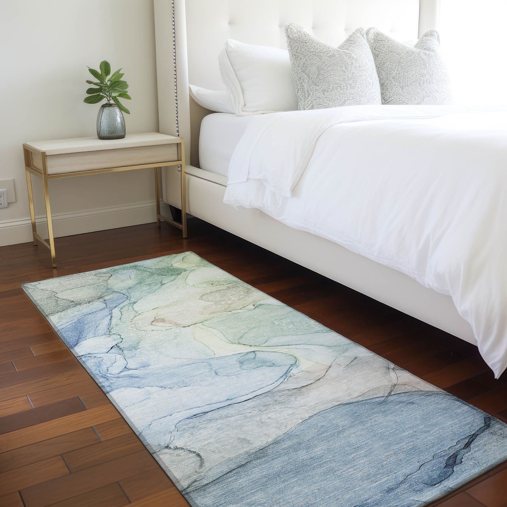 Machine Made ACN512 Blue Rugs