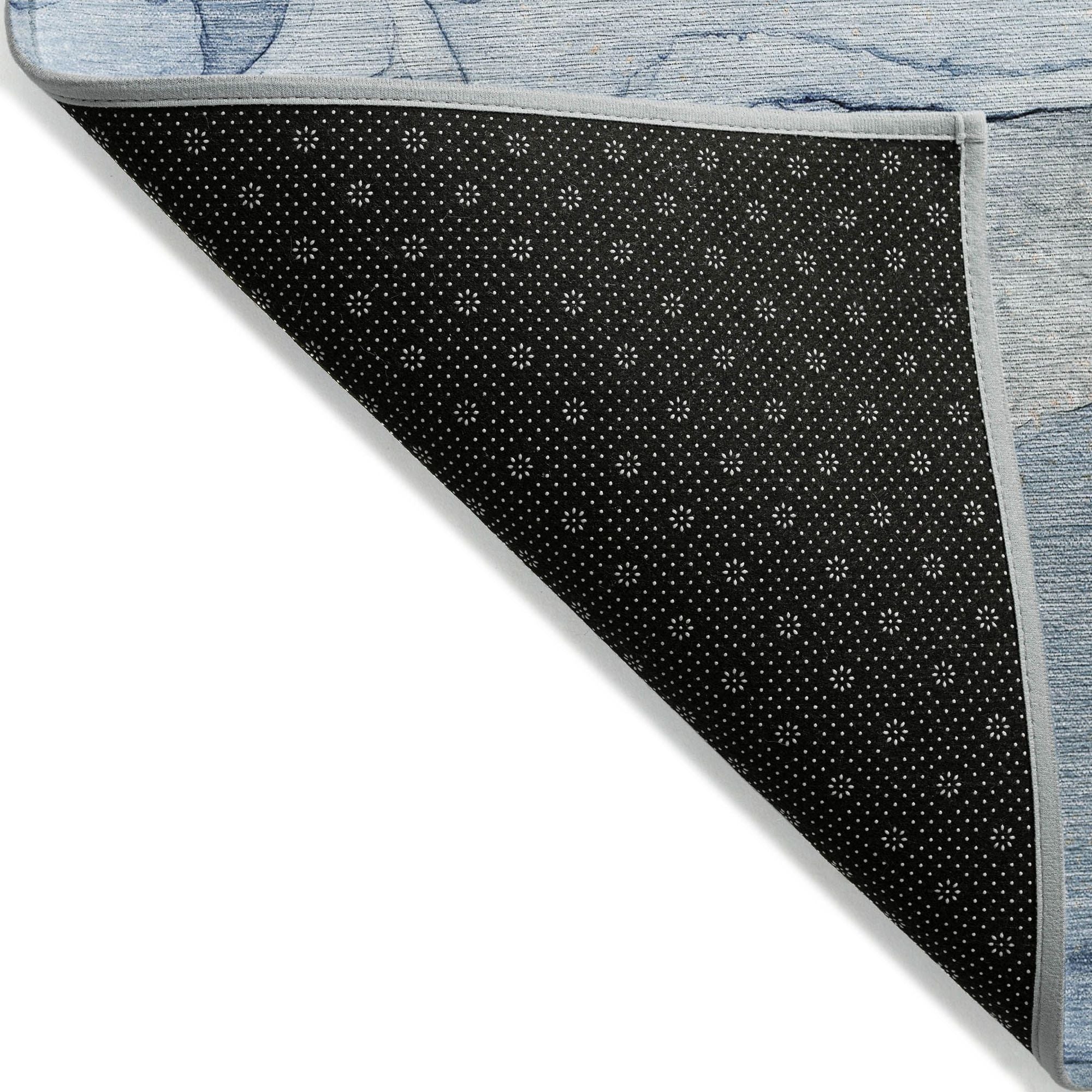 Machine Made ACN512 Blue Rugs