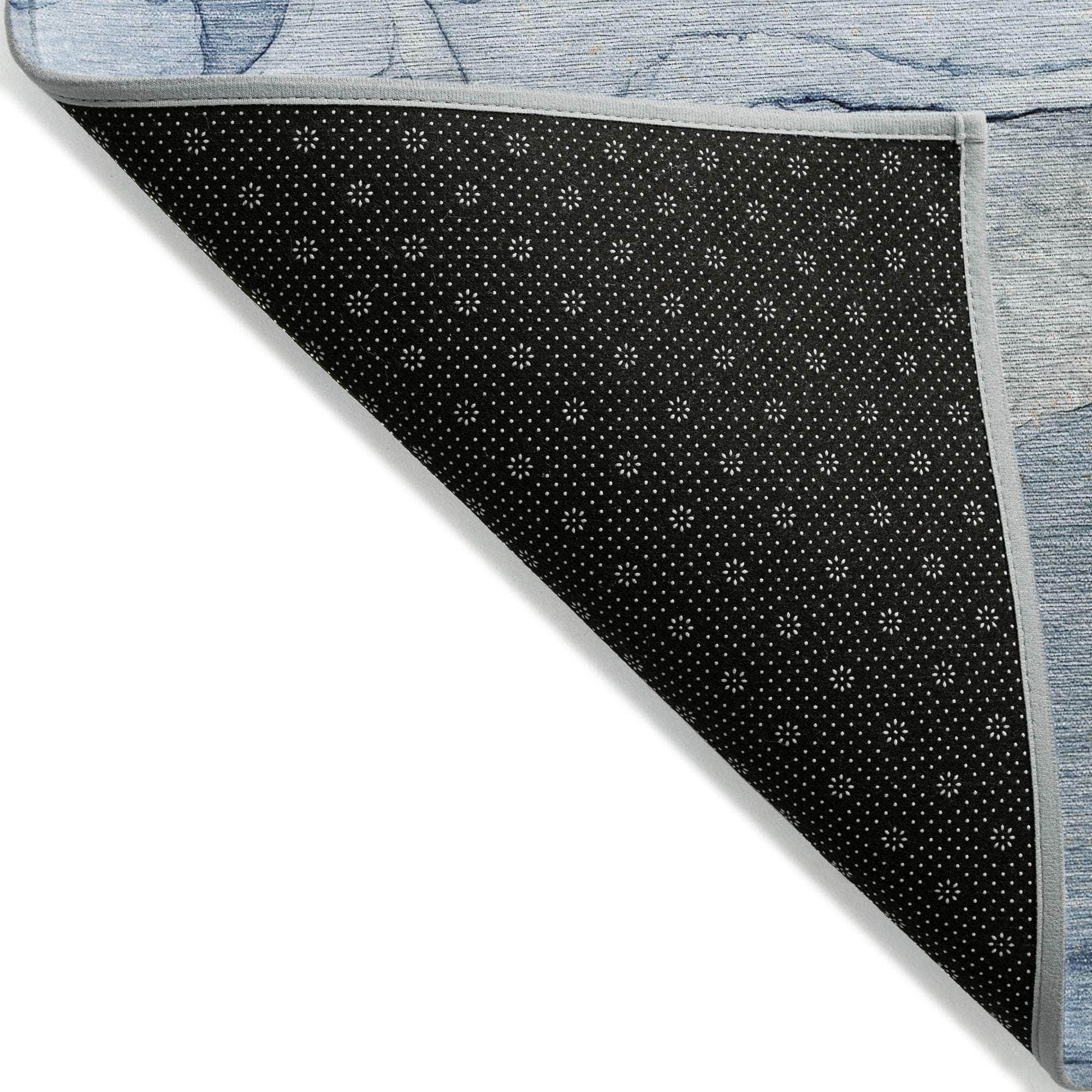 Machine Made ACN512 Blue Rugs