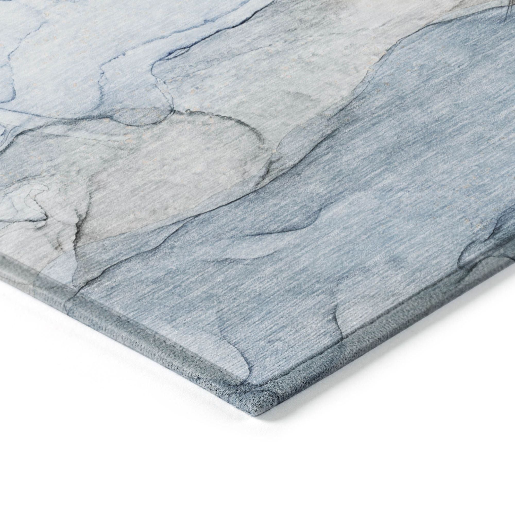 Machine Made ACN512 Blue Rugs