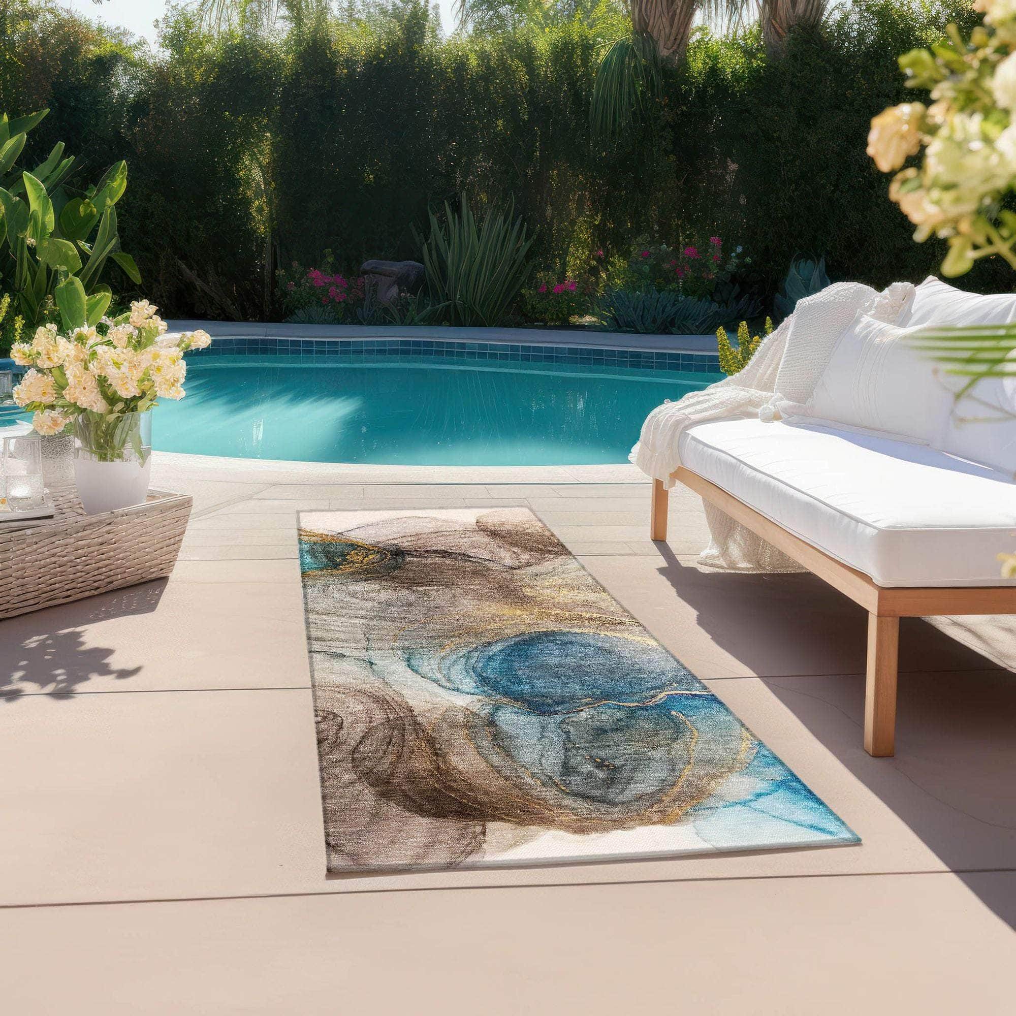 Machine Made ACN513 Beige Brown Rugs