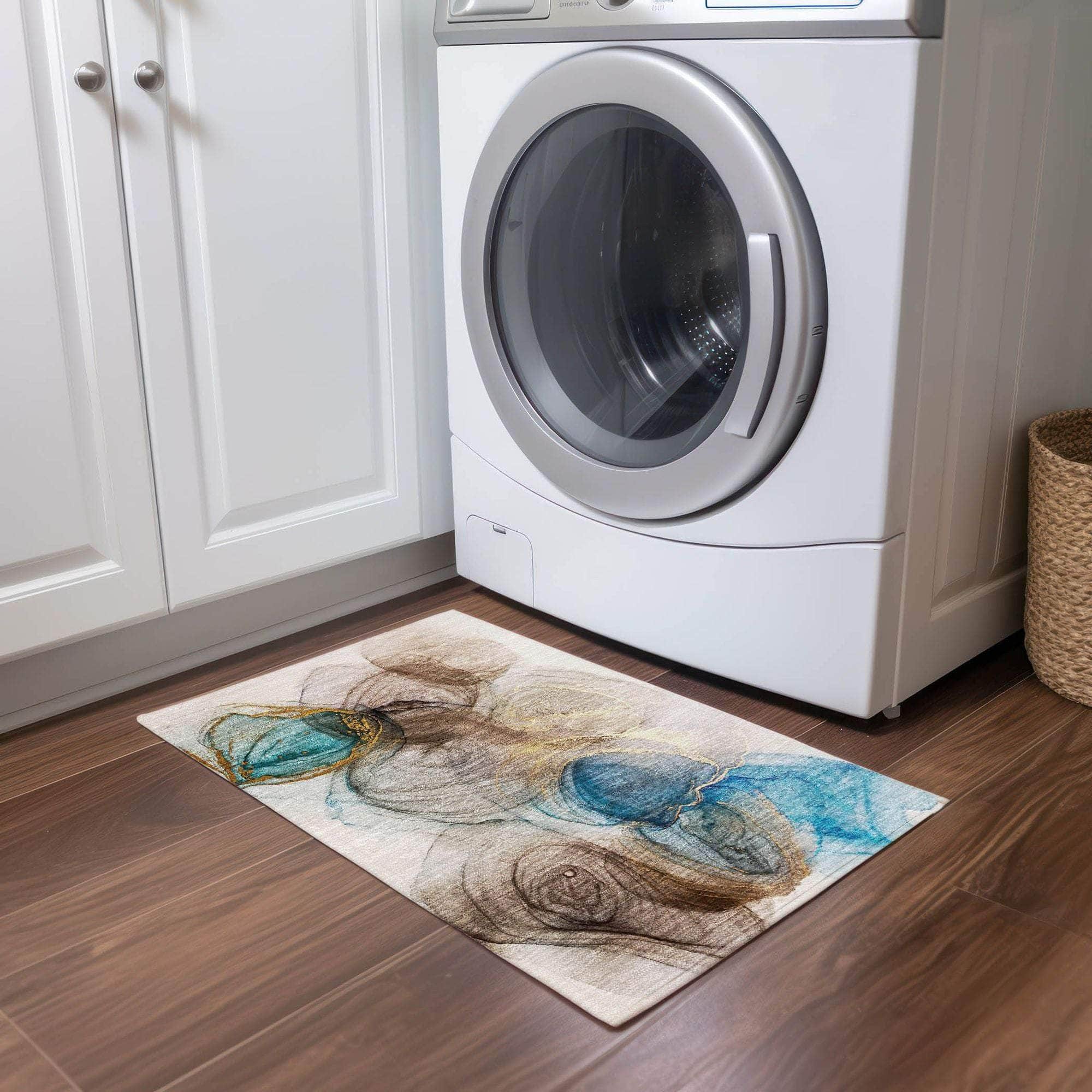 Machine Made ACN513 Beige Brown Rugs