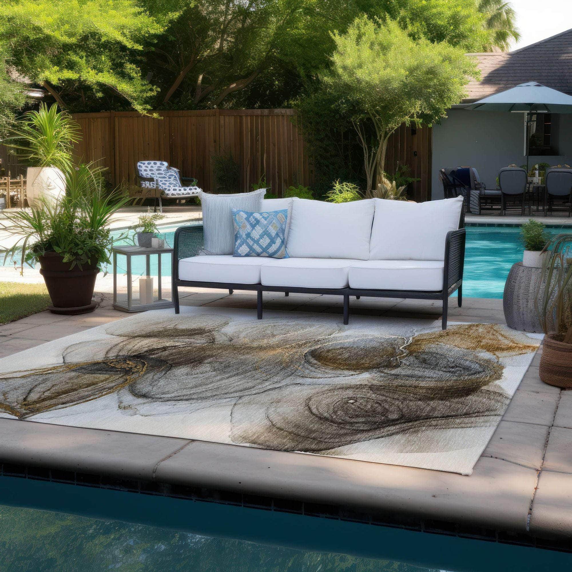 Machine Made ACN513 Brown Rugs