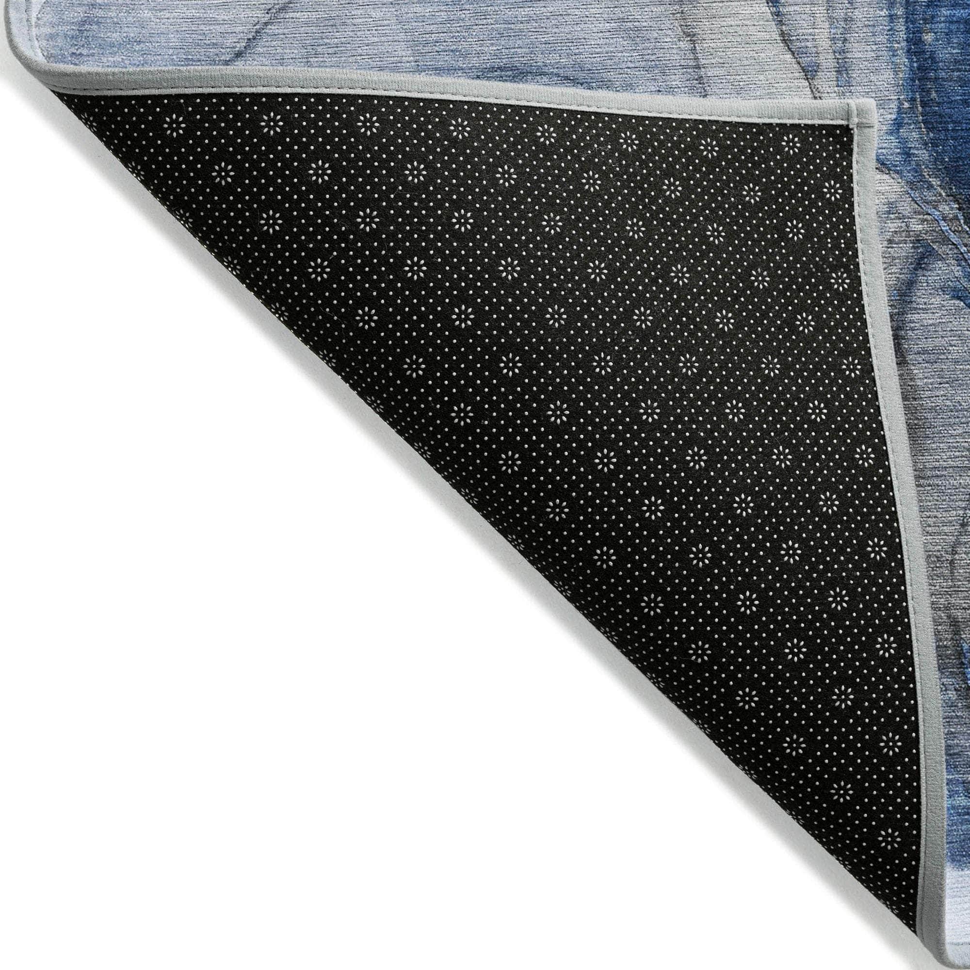 Machine Made ACN513 Navy Blue Rugs