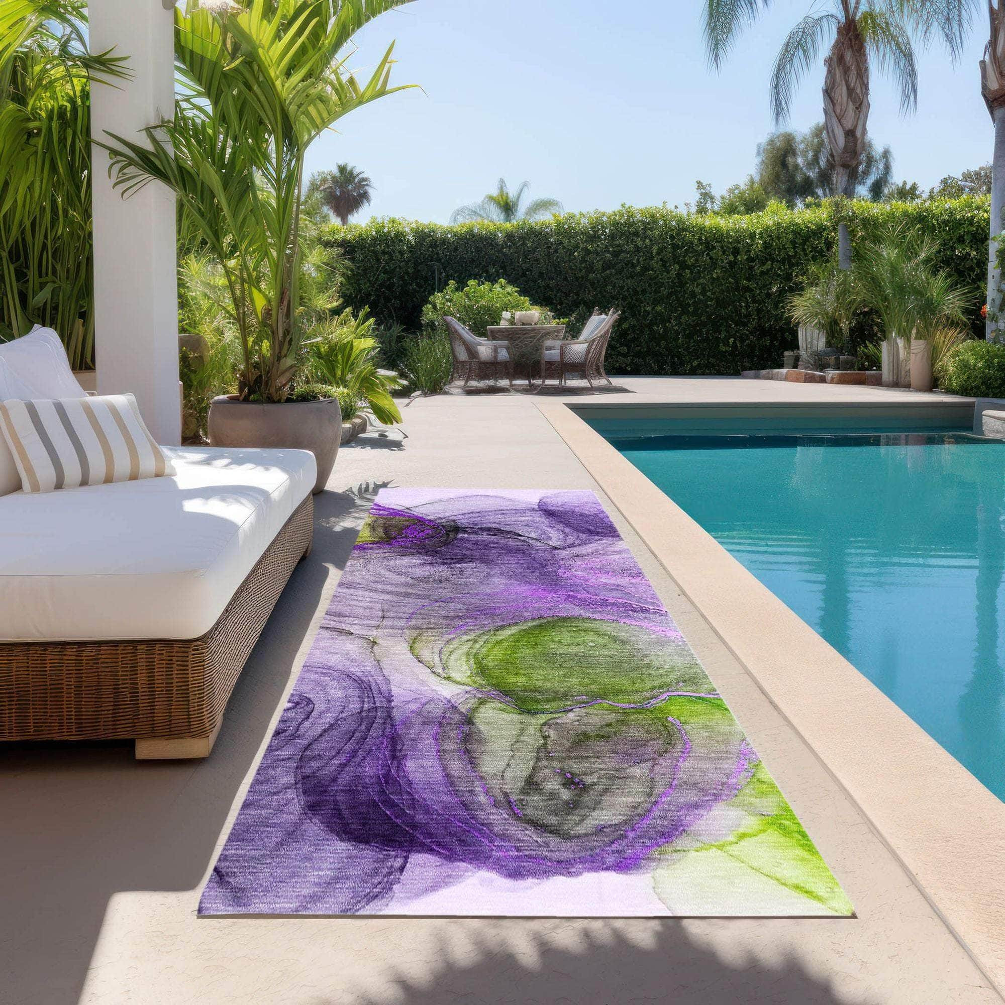 Machine Made ACN513 Purple Rugs