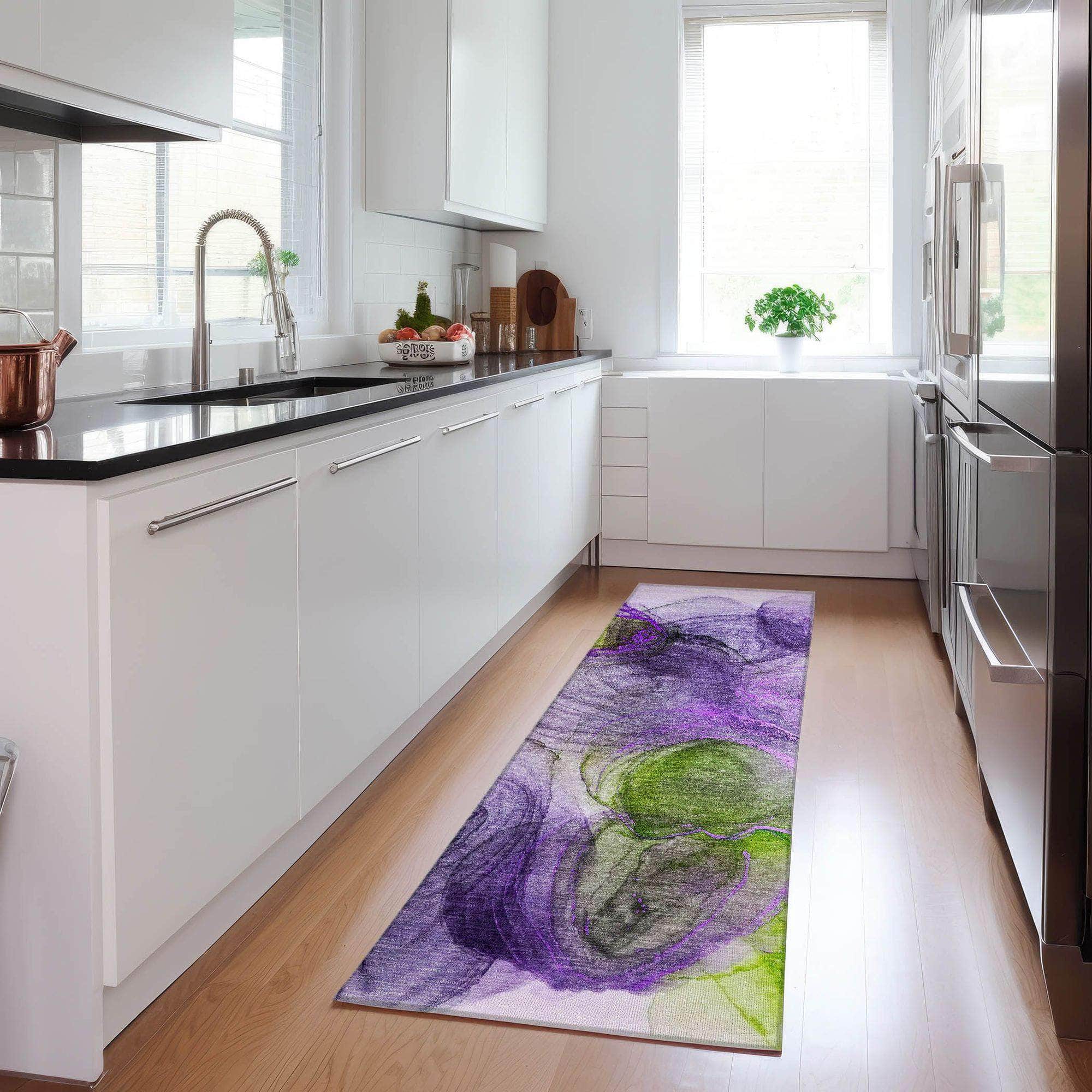 Machine Made ACN513 Purple Rugs