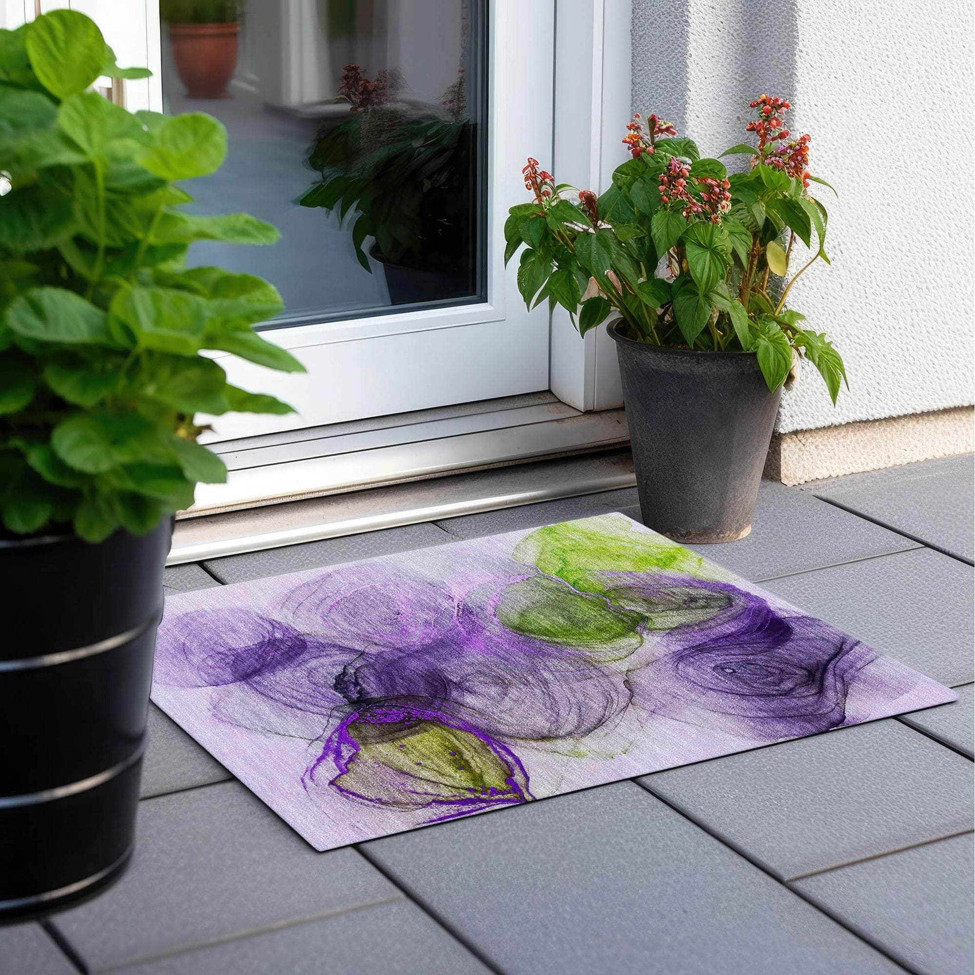Machine Made ACN513 Purple Rugs