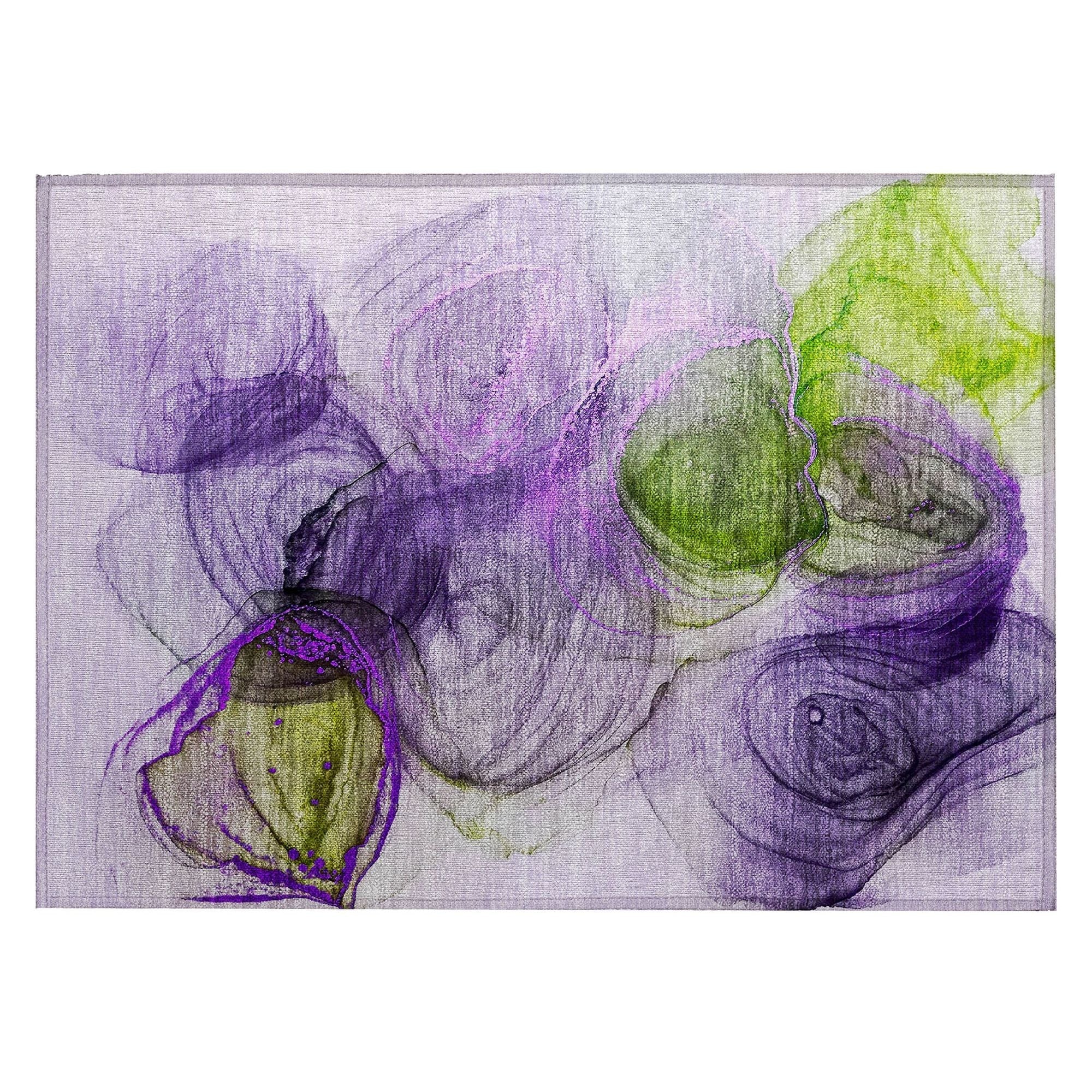 Machine Washable Purple Rug - Indoor / Outdoor - Kids / Pet Friendly Organic Print Rug