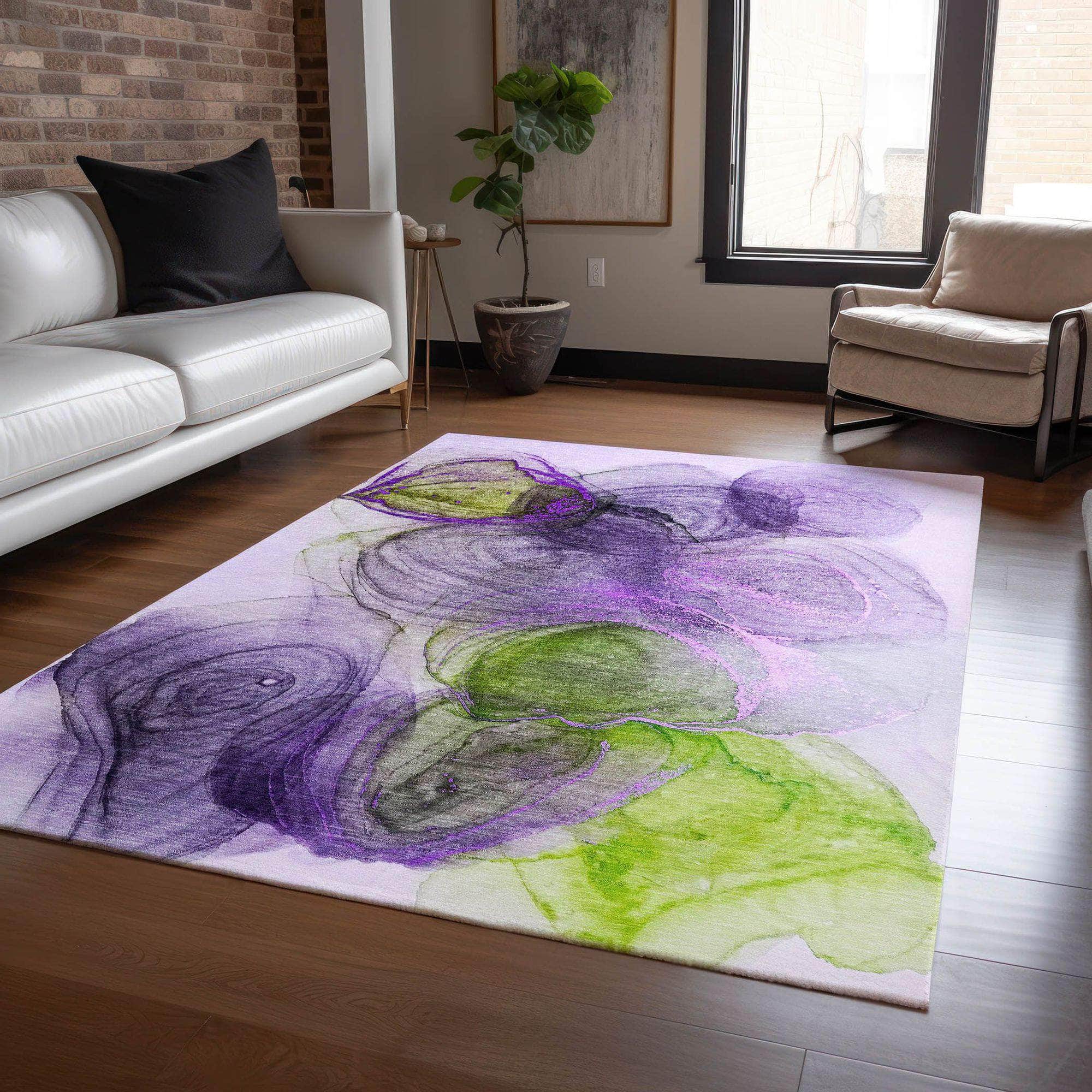 Machine Made ACN513 Purple Rugs