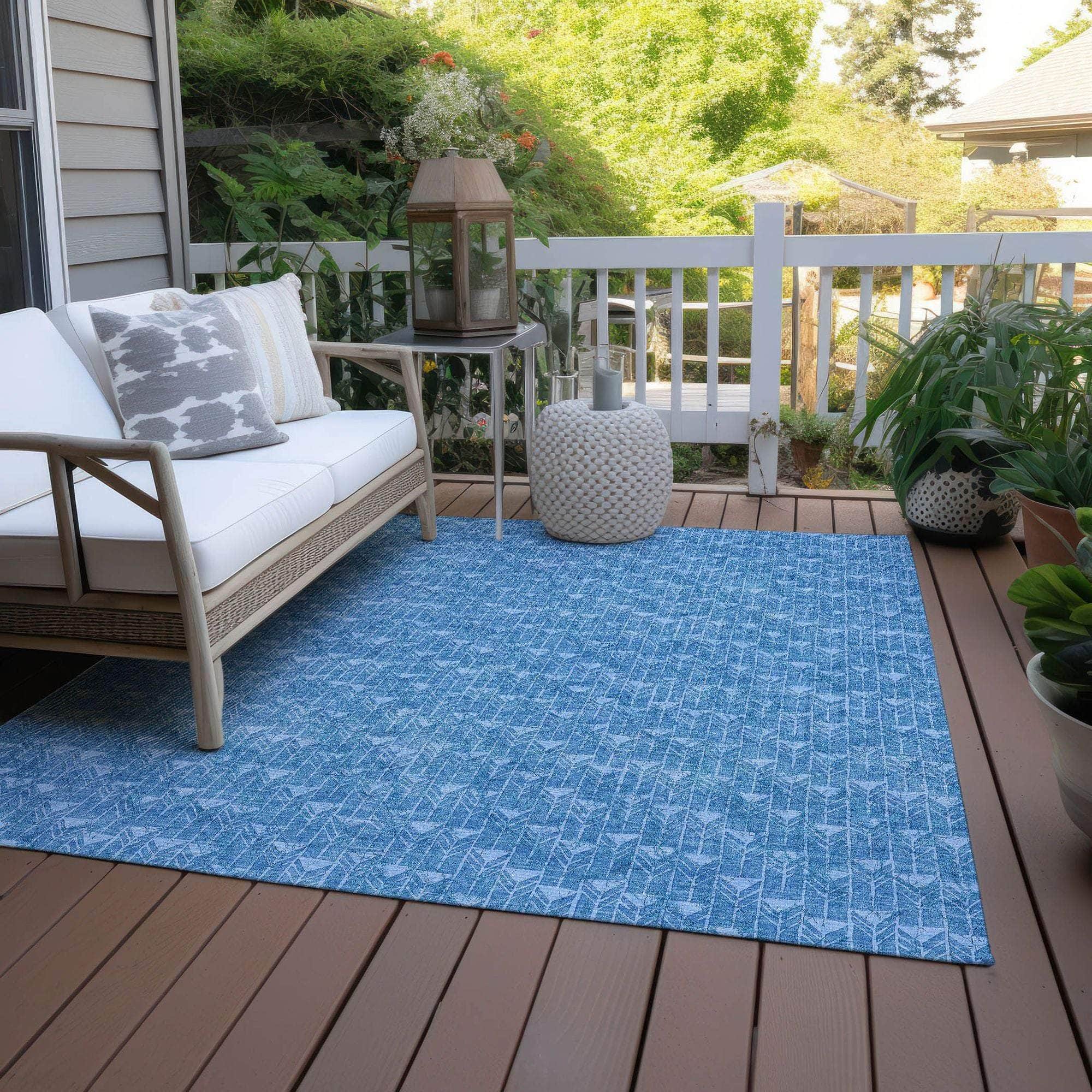 Machine Made ACN514 Blue Rugs