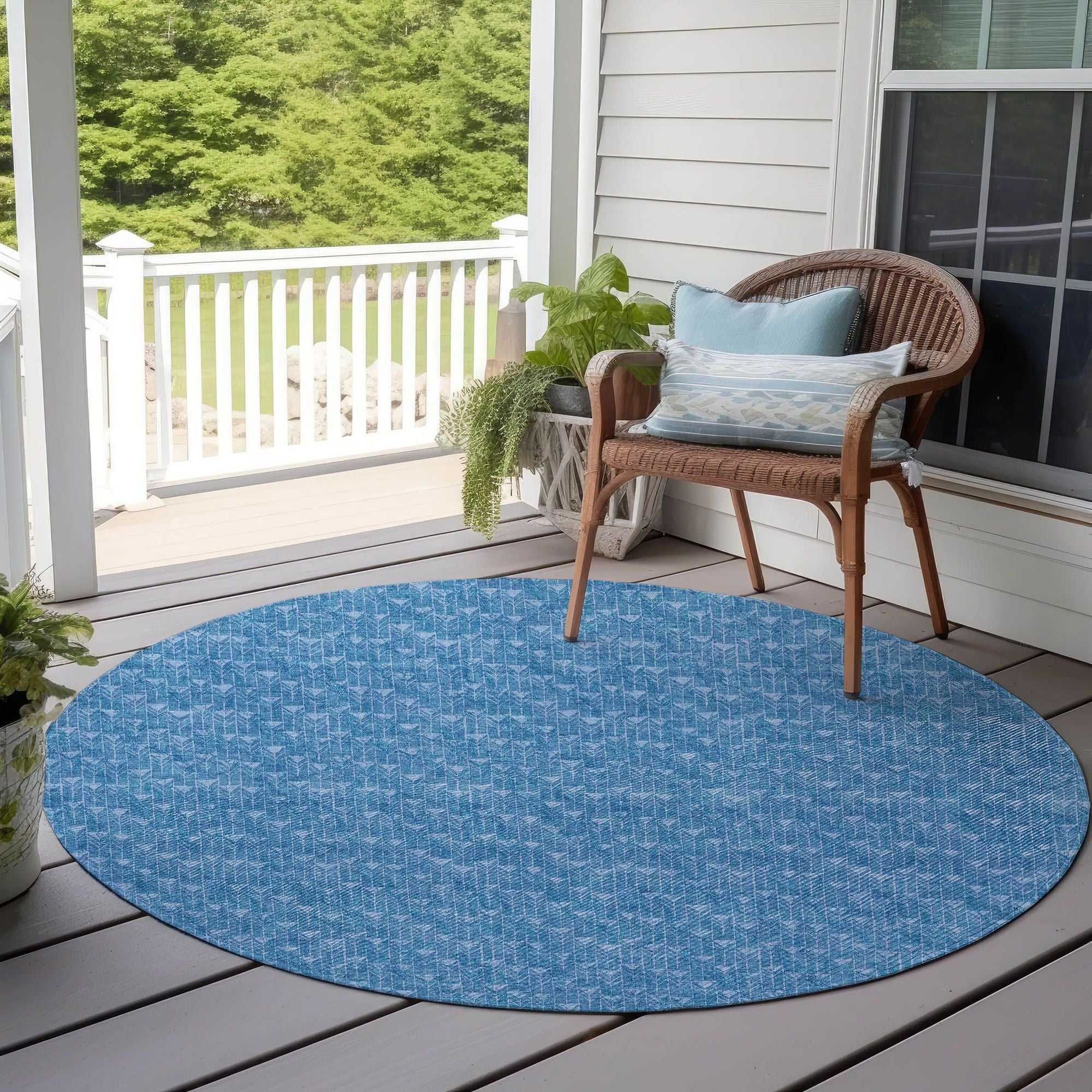 Machine Made ACN514 Blue Rugs