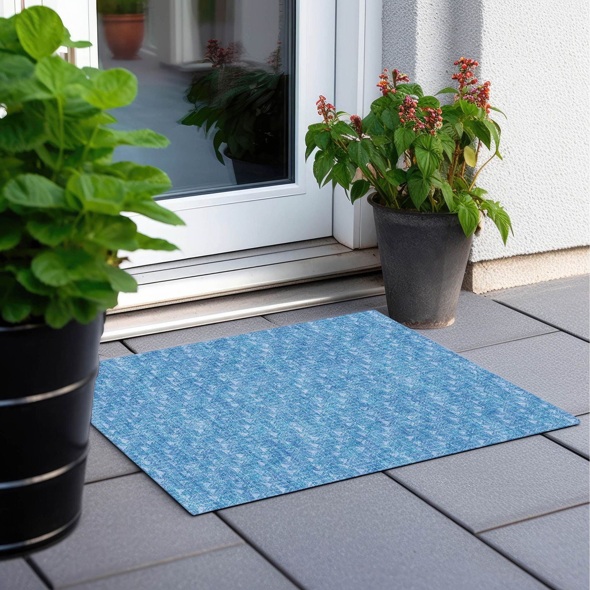 Machine Made ACN514 Blue Rugs