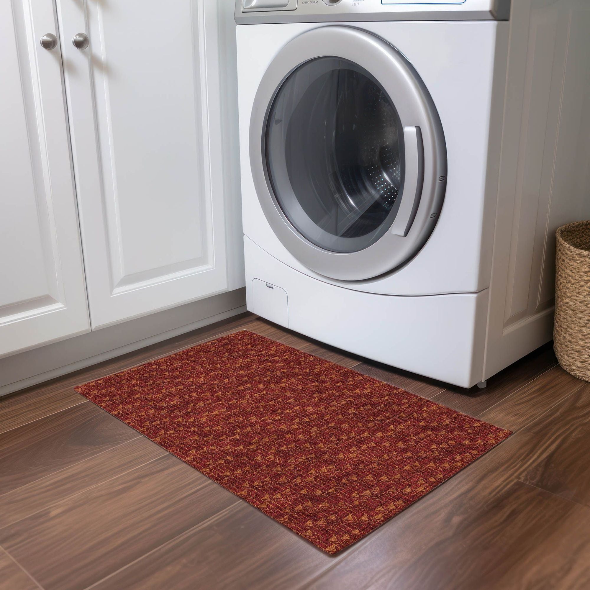 Machine Made ACN514 Burgundy Red Rugs