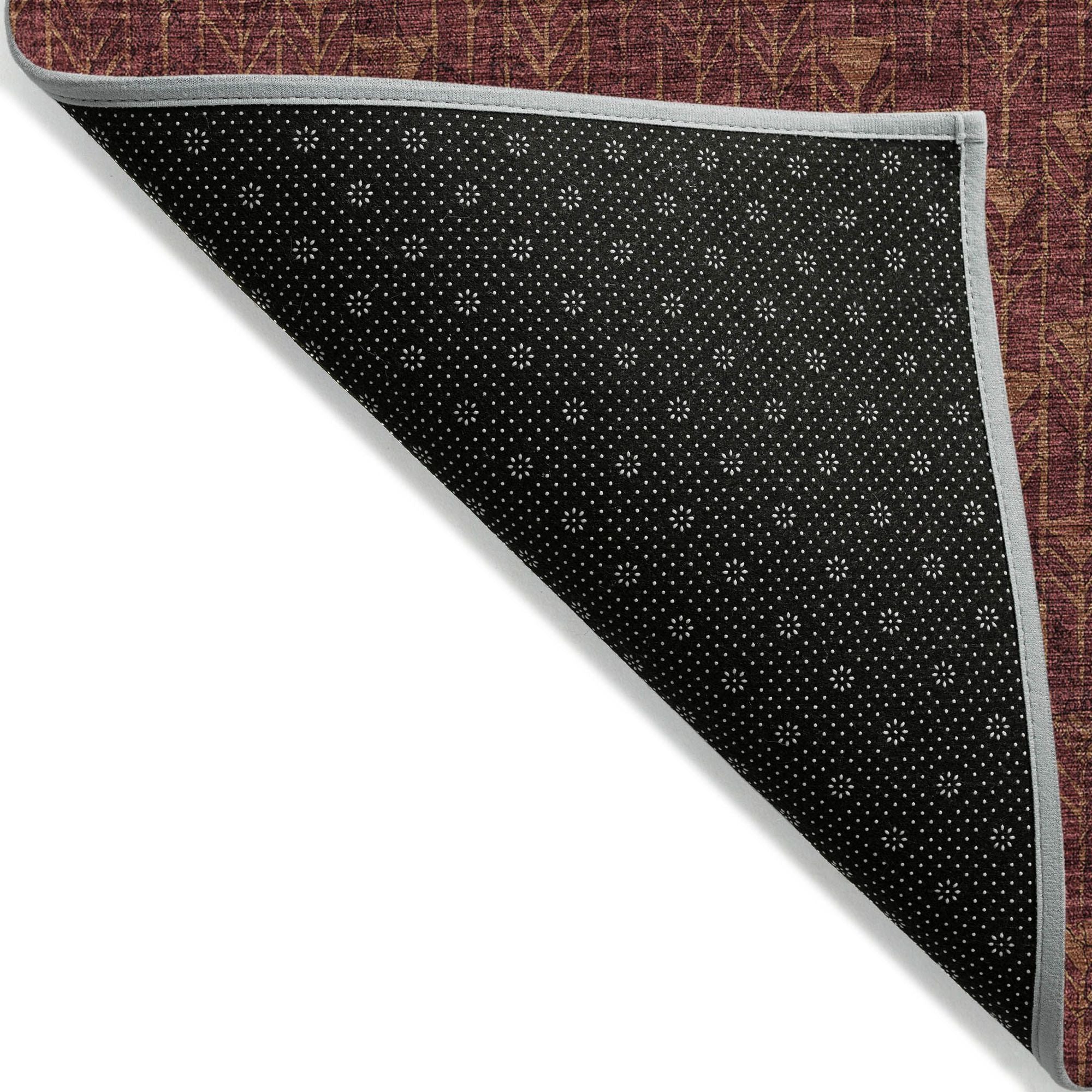 Machine Made ACN514 Burgundy Red Rugs