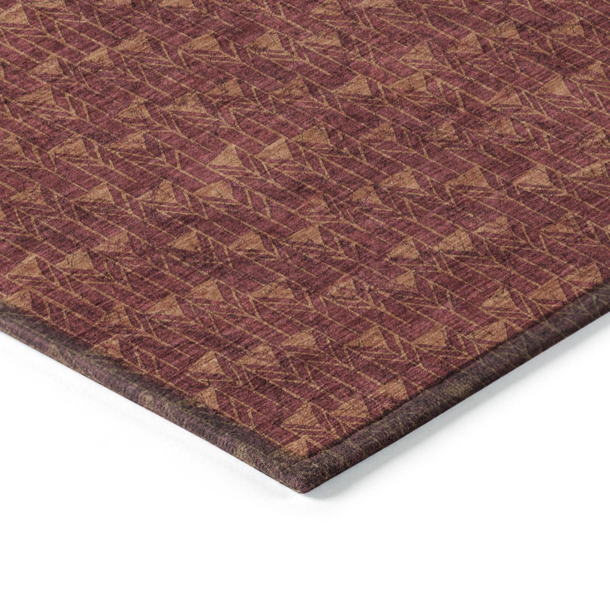 Machine Made ACN514 Burgundy Red Rugs