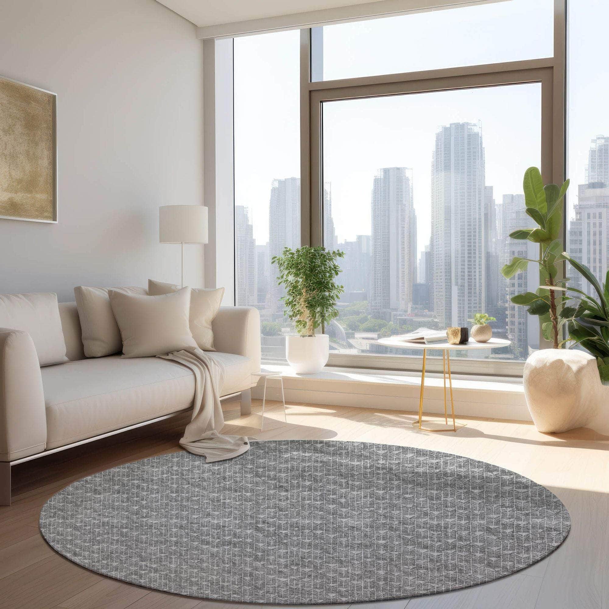 Machine Made ACN514 Gray Rugs