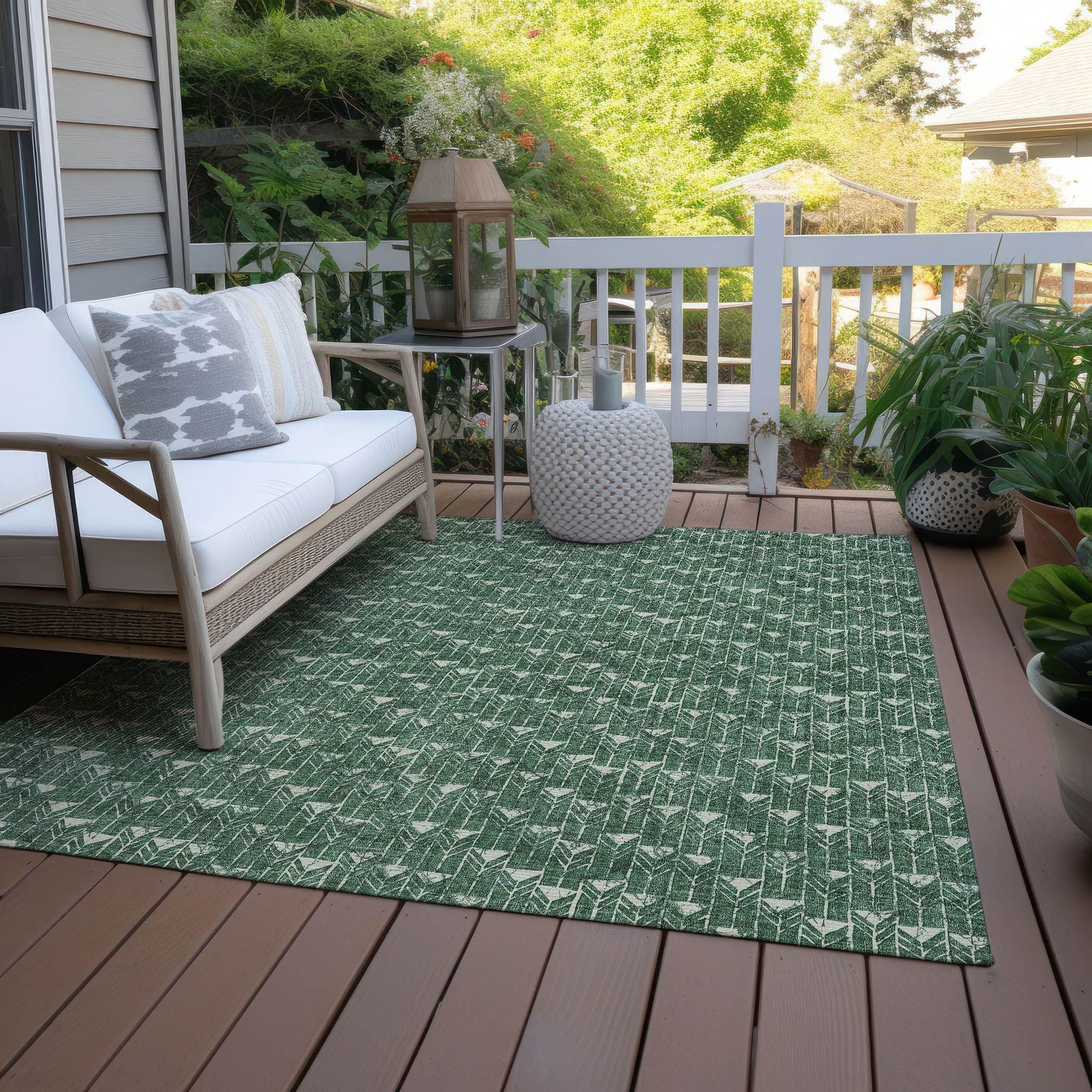 Machine Made ACN514 Green Rugs