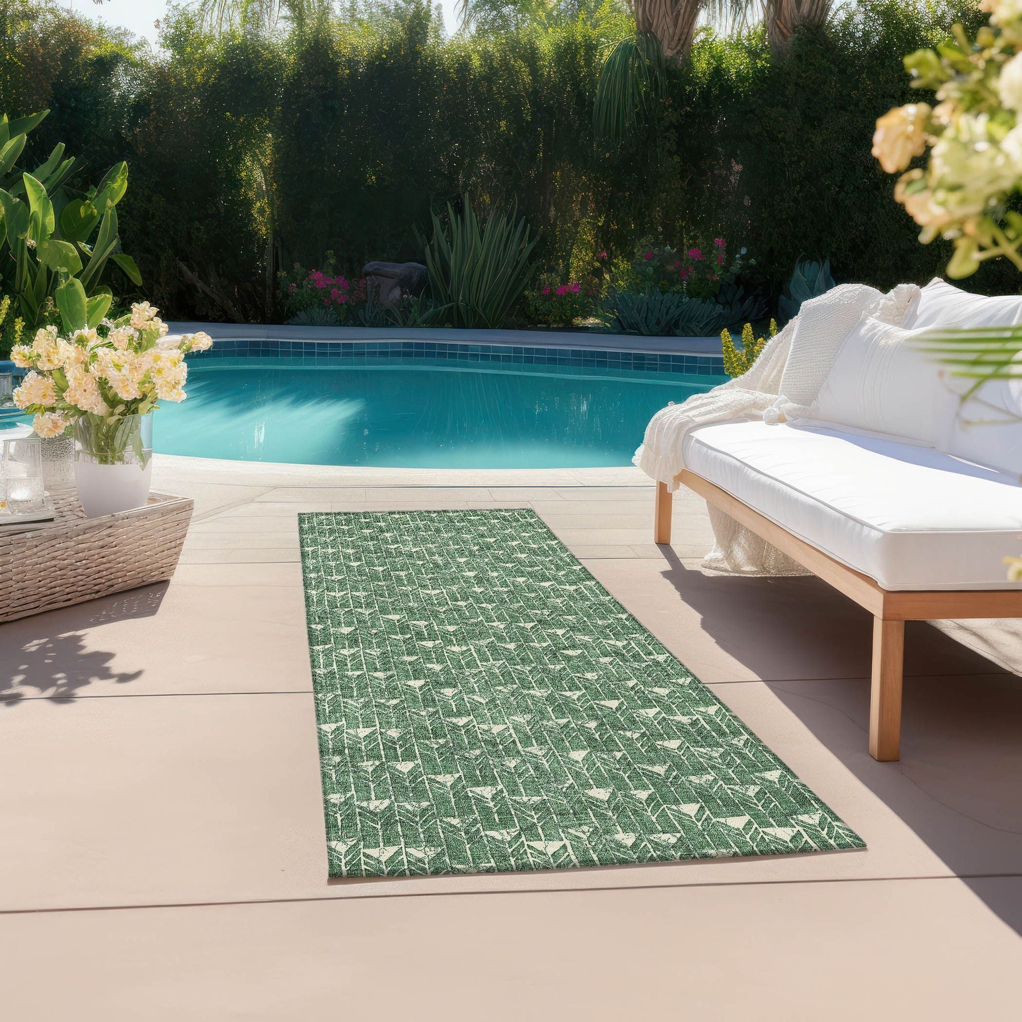 Machine Made ACN514 Green Rugs