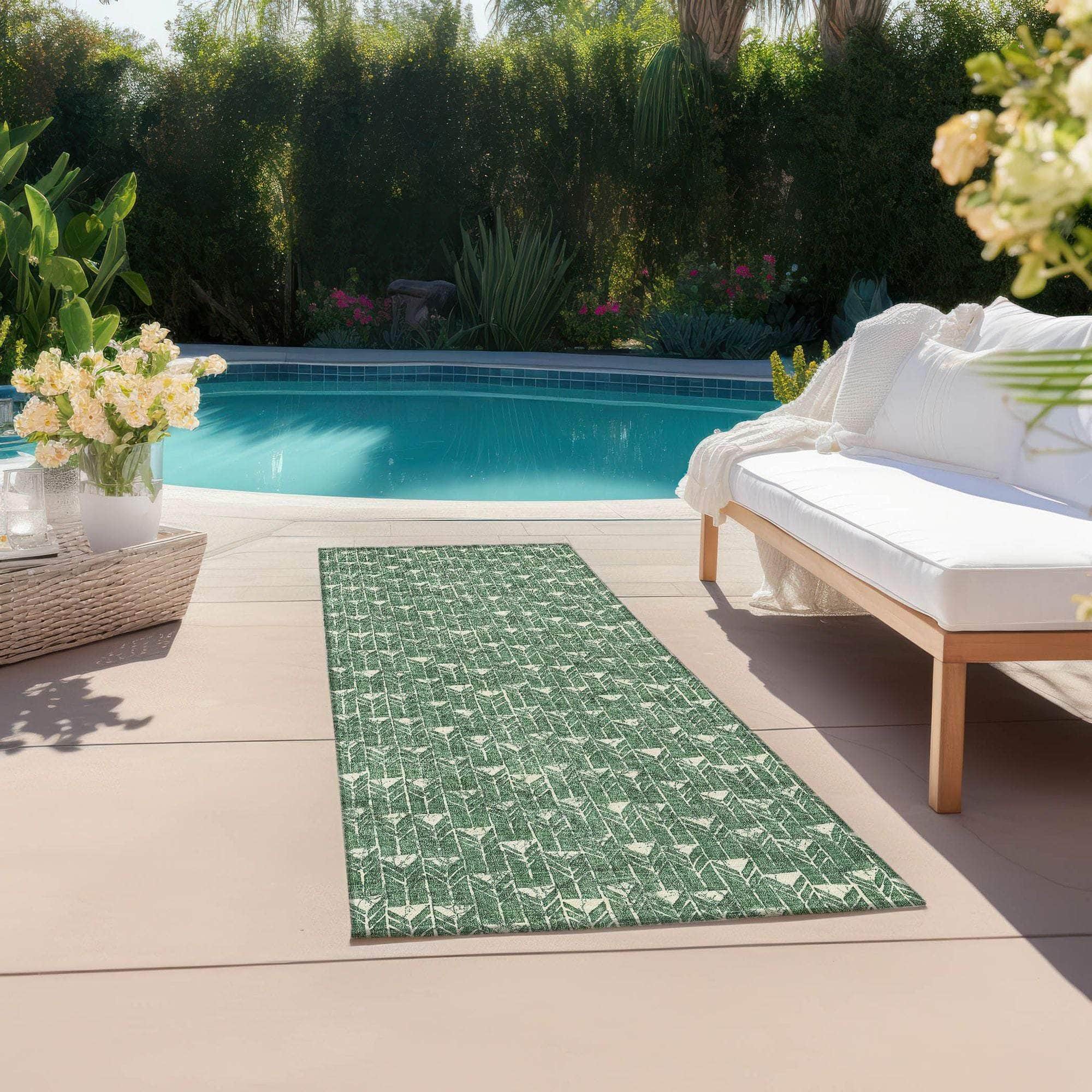 Machine Made ACN514 Green Rugs
