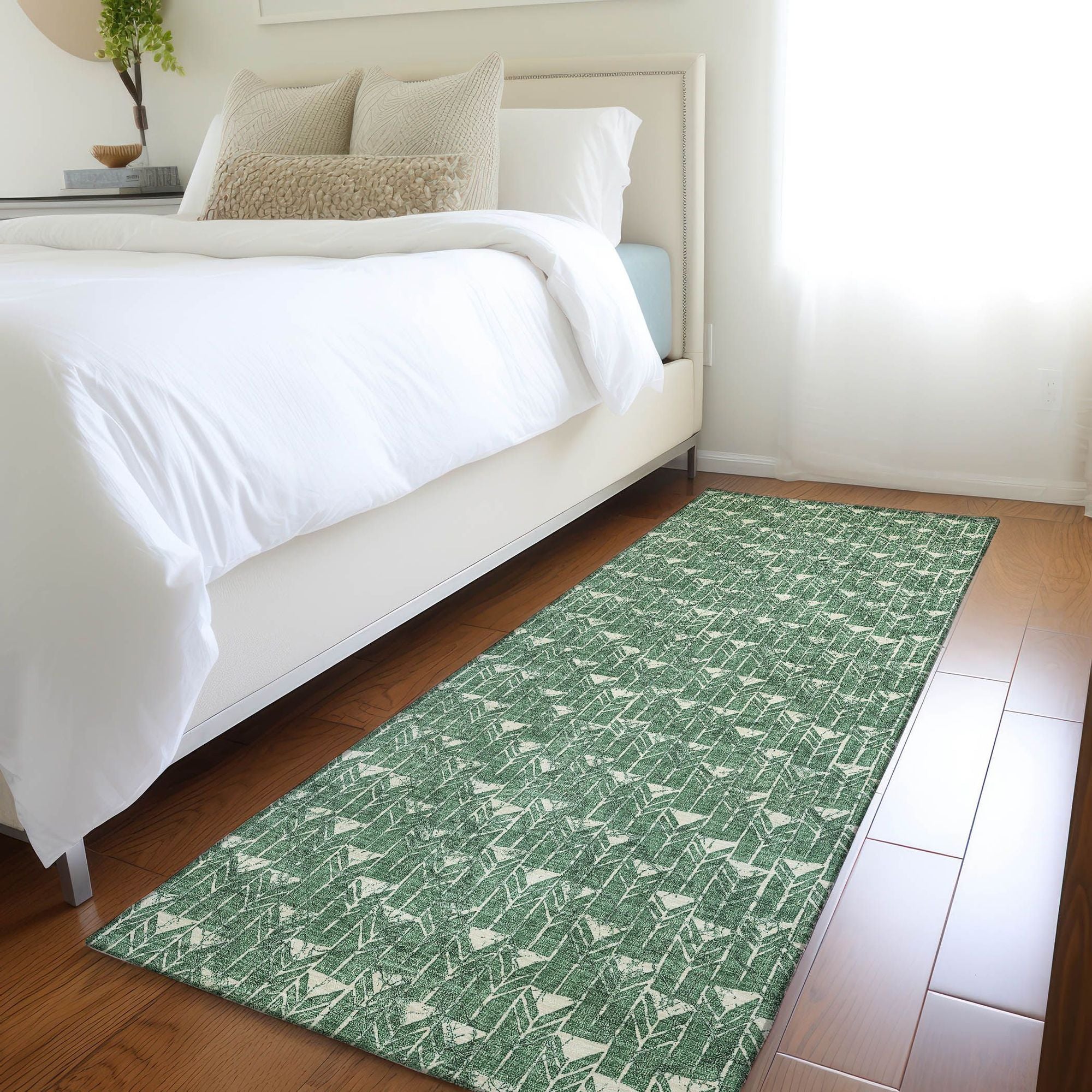 Machine Made ACN514 Green Rugs