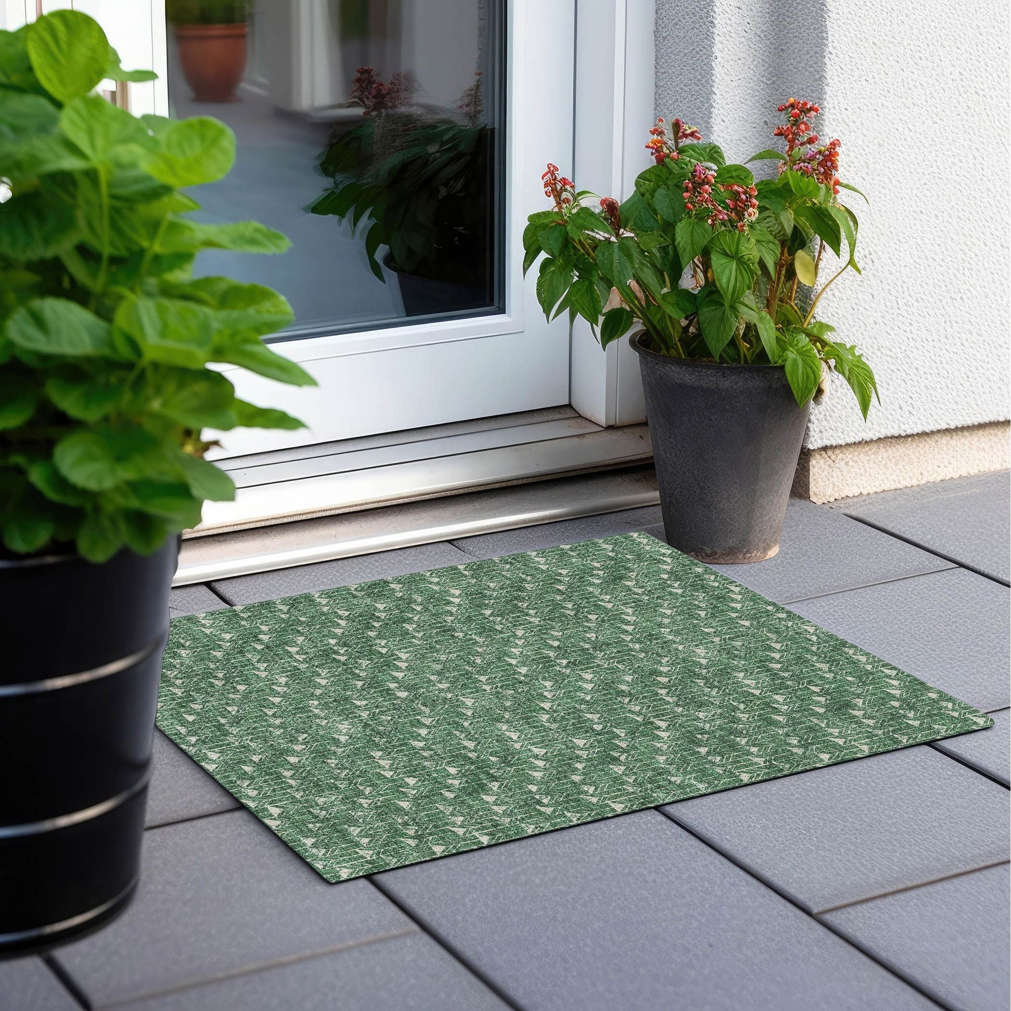 Machine Made ACN514 Green Rugs
