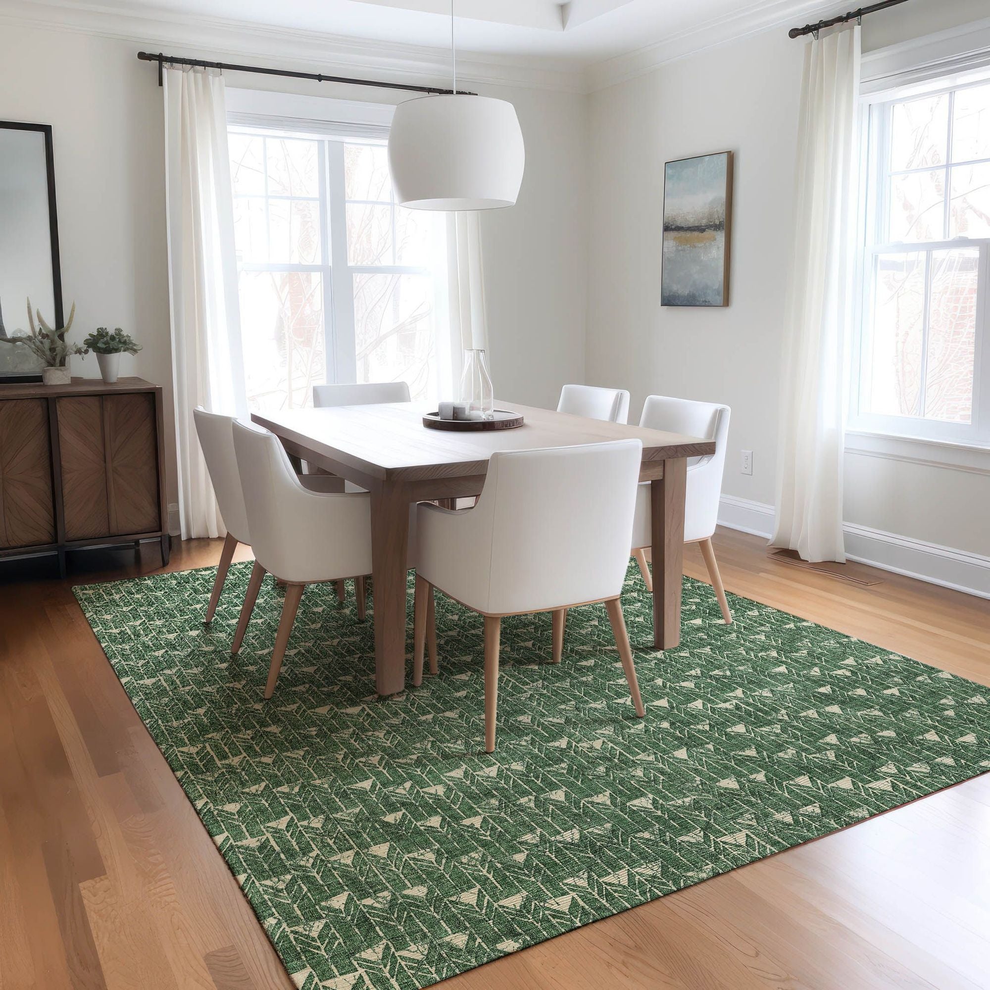 Machine Made ACN514 Green Rugs