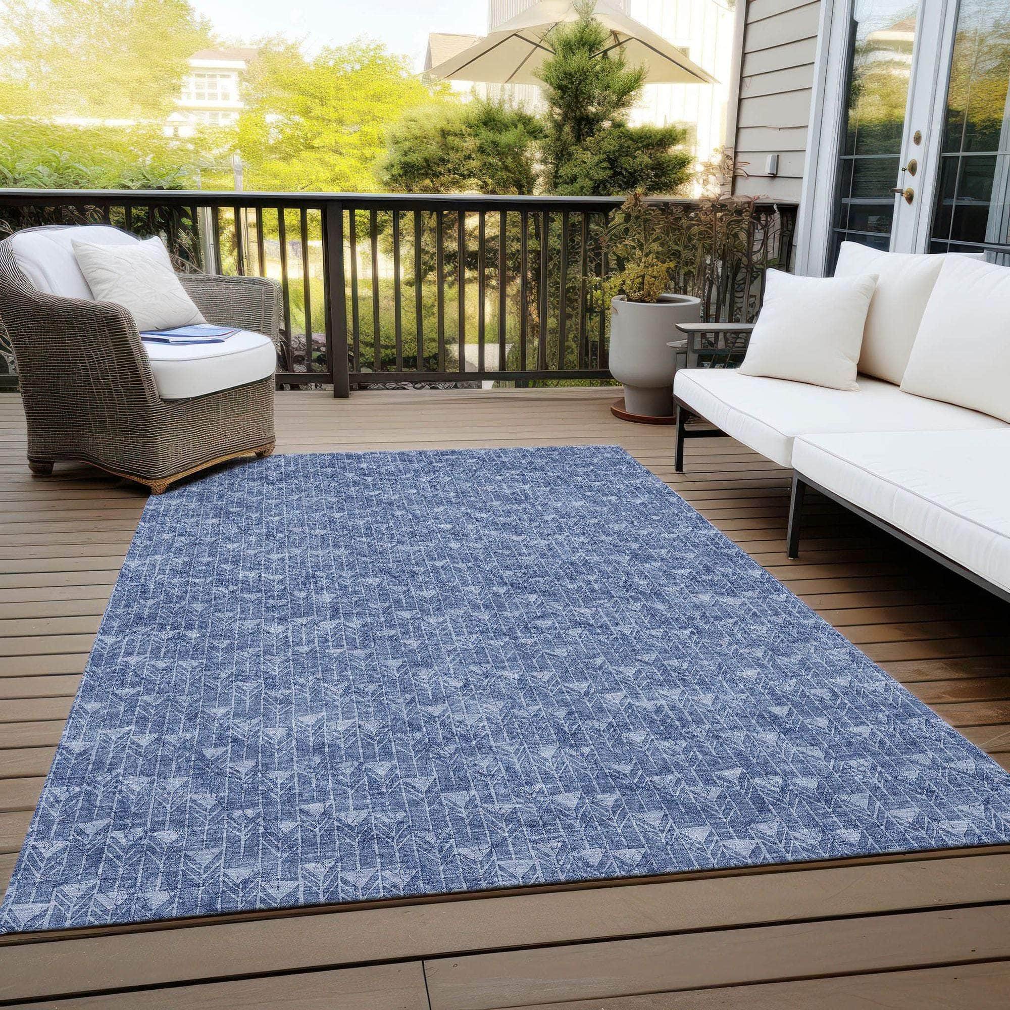 Machine Made ACN514 Navy Blue Rugs