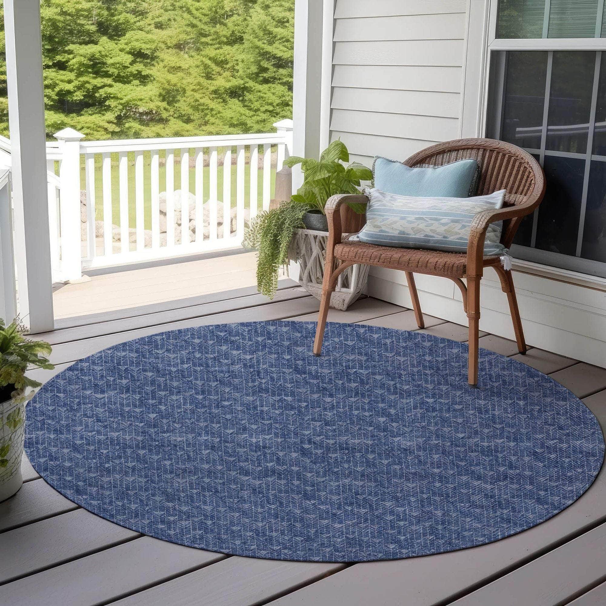 Machine Made ACN514 Navy Blue Rugs