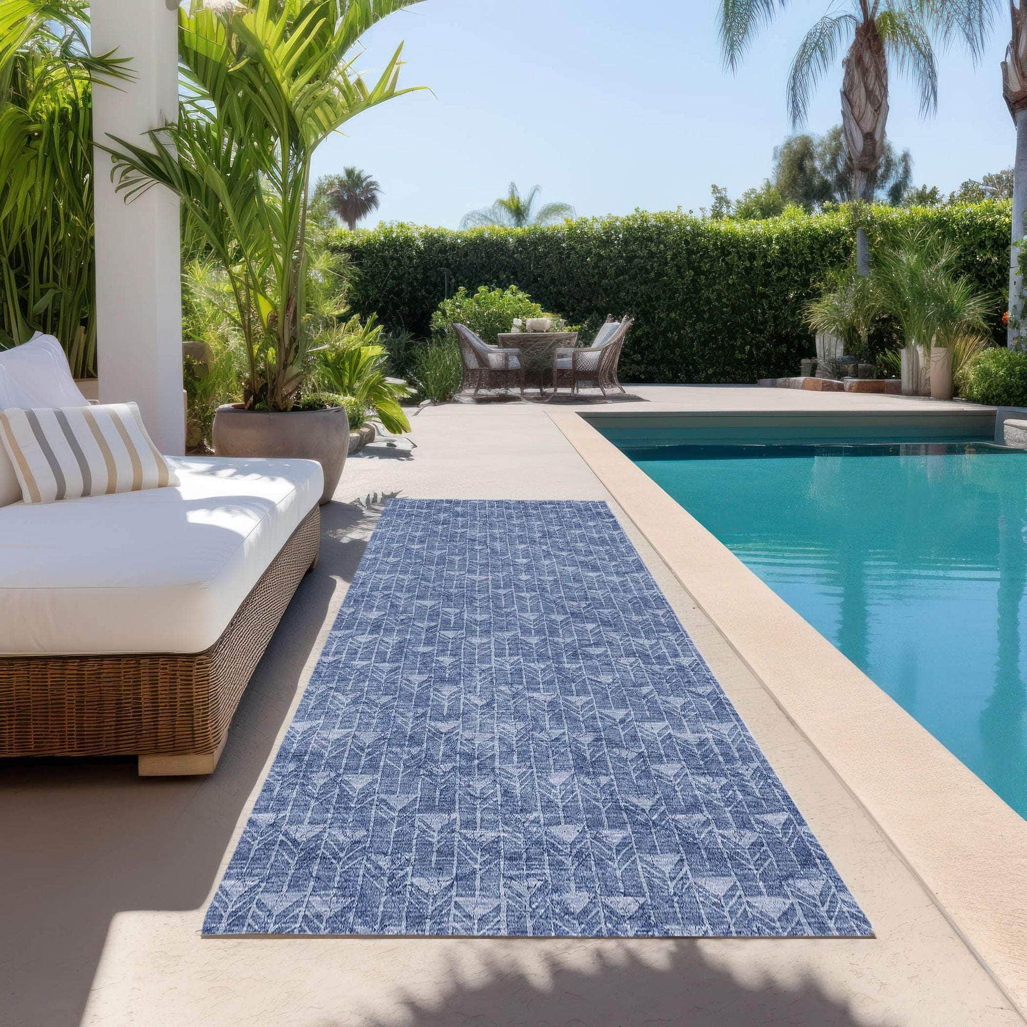 Machine Made ACN514 Navy Blue Rugs