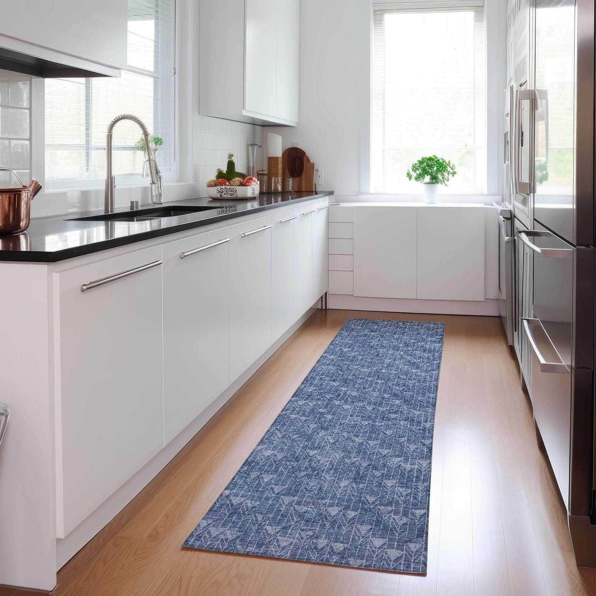 Machine Made ACN514 Navy Blue Rugs