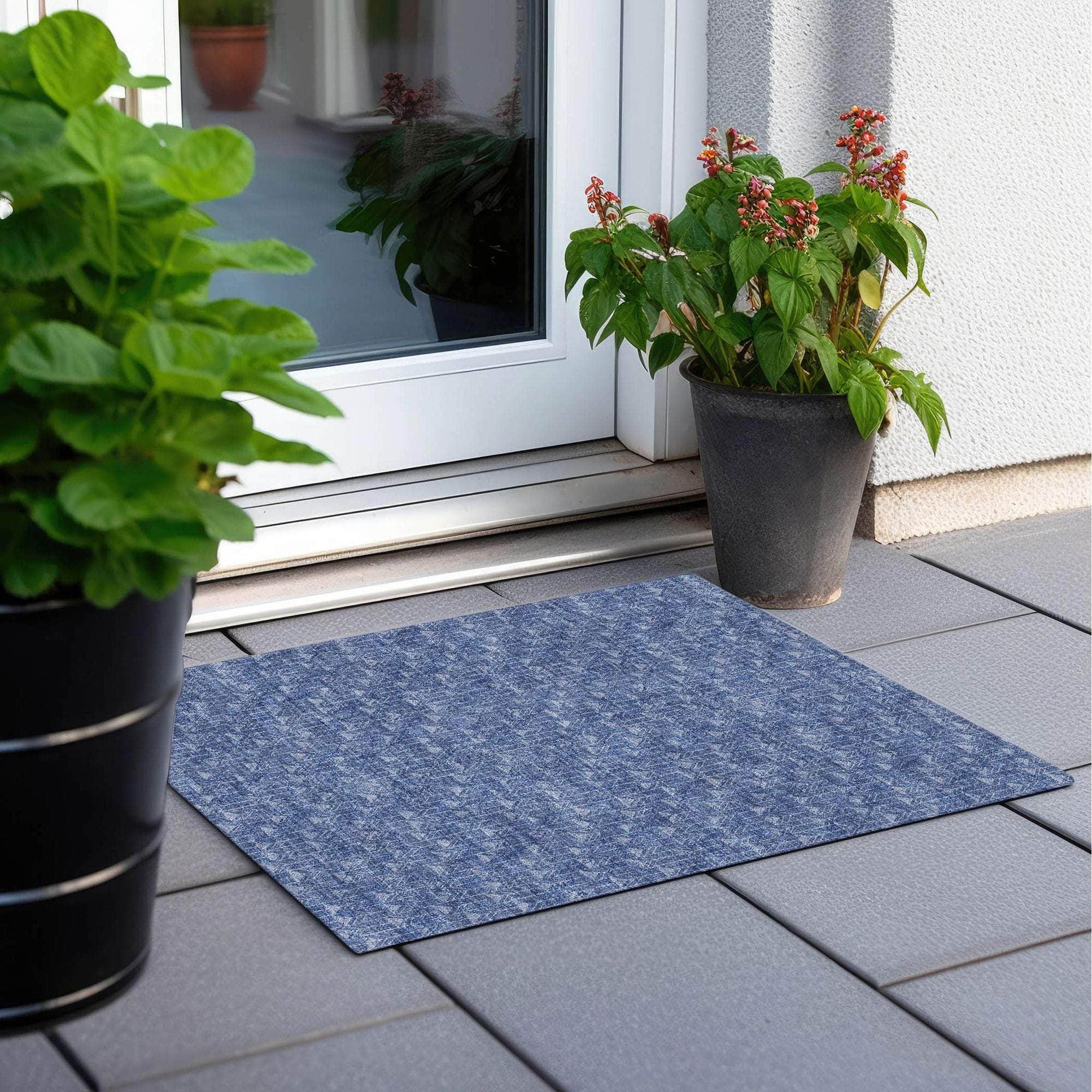 Machine Made ACN514 Navy Blue Rugs