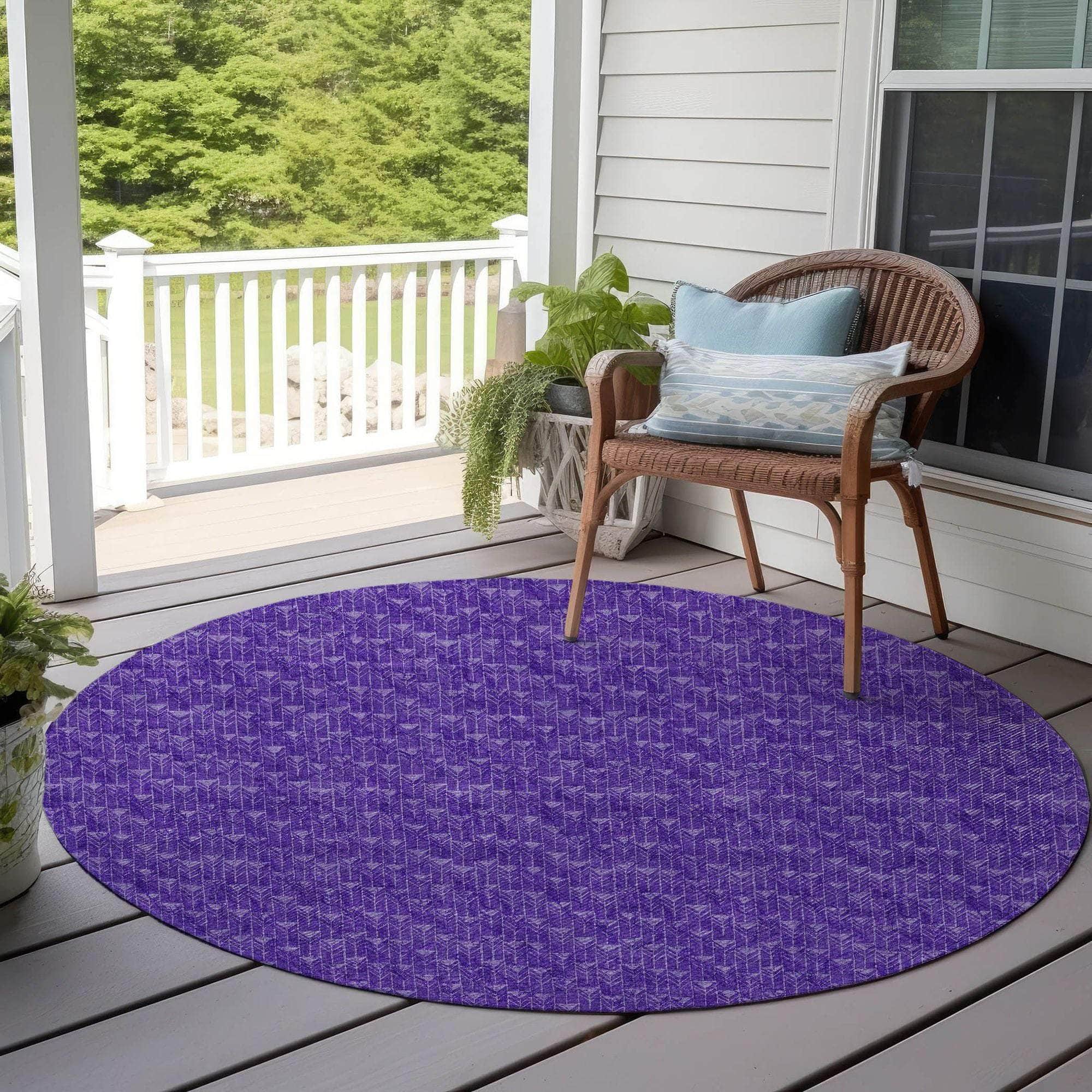 Machine Made ACN514 Purple Rugs
