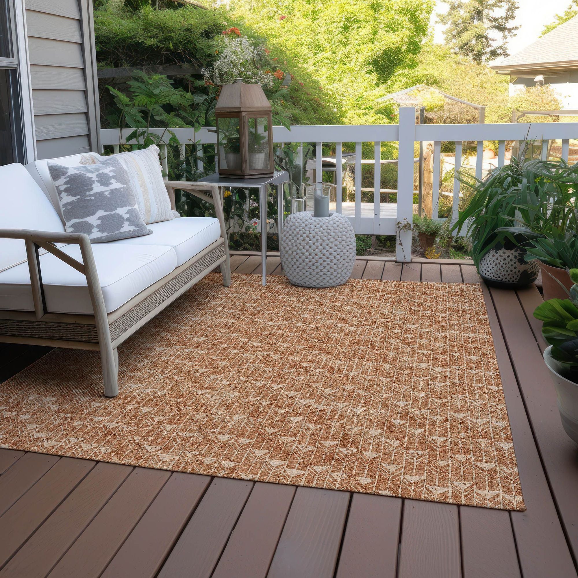 Machine Made ACN514 Salmon Orange Rugs