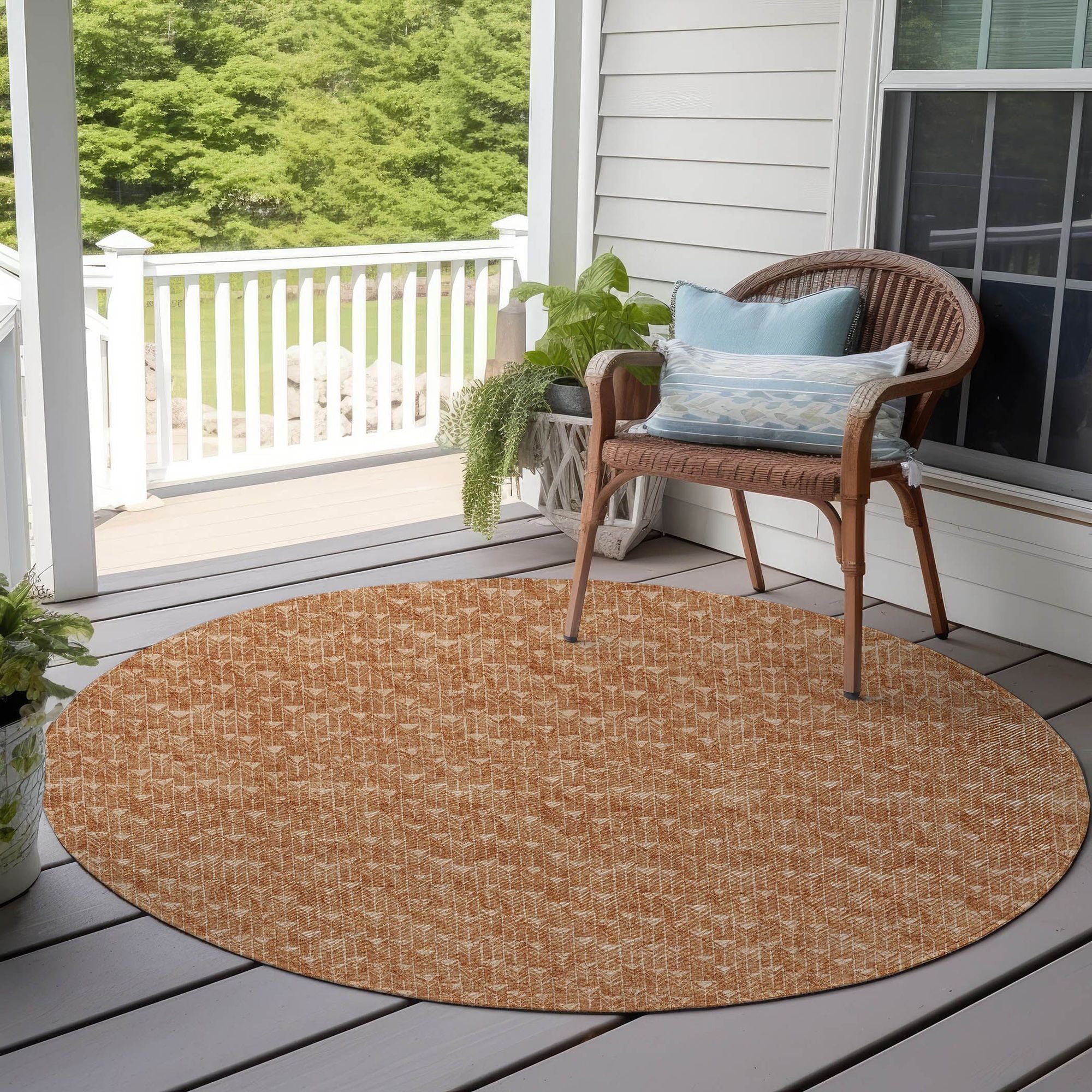 Machine Made ACN514 Salmon Orange Rugs